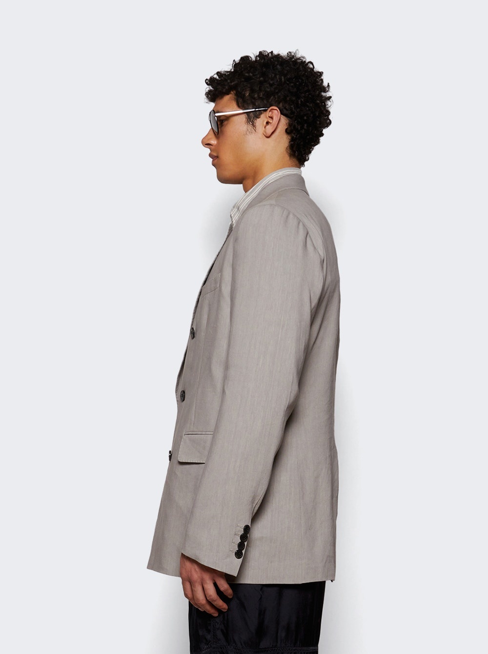 Double Breasted Blazer Grey - 3
