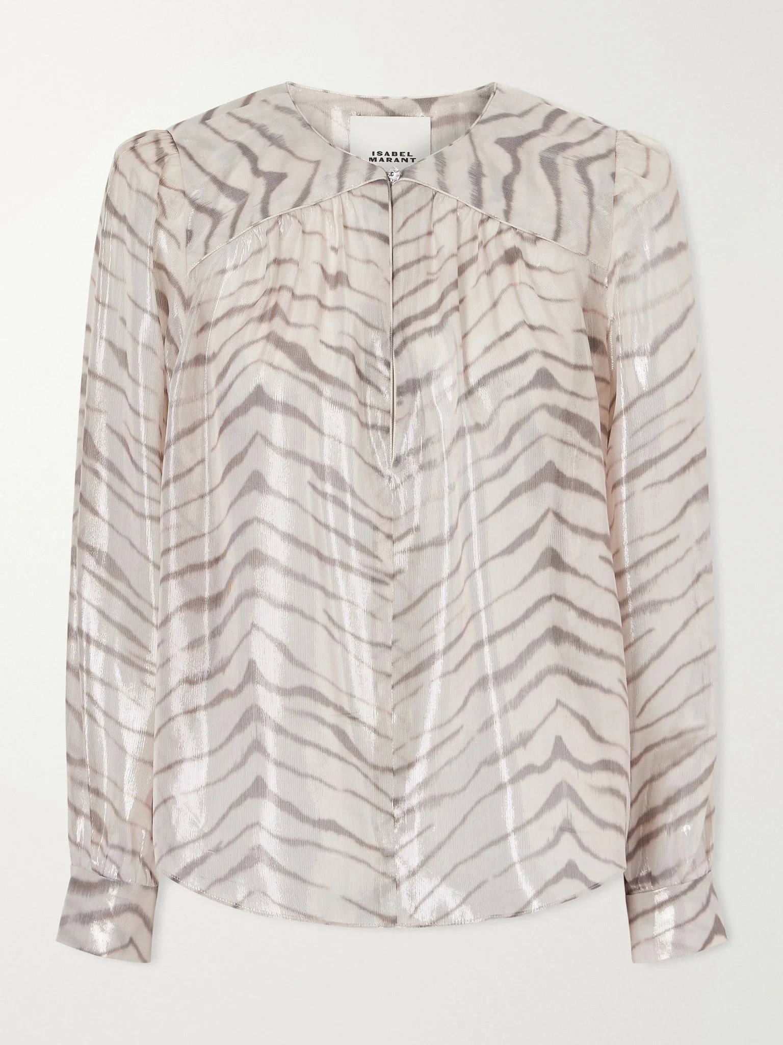 Farali animal-print Lurex silk-blend shirt Zebra print - 1