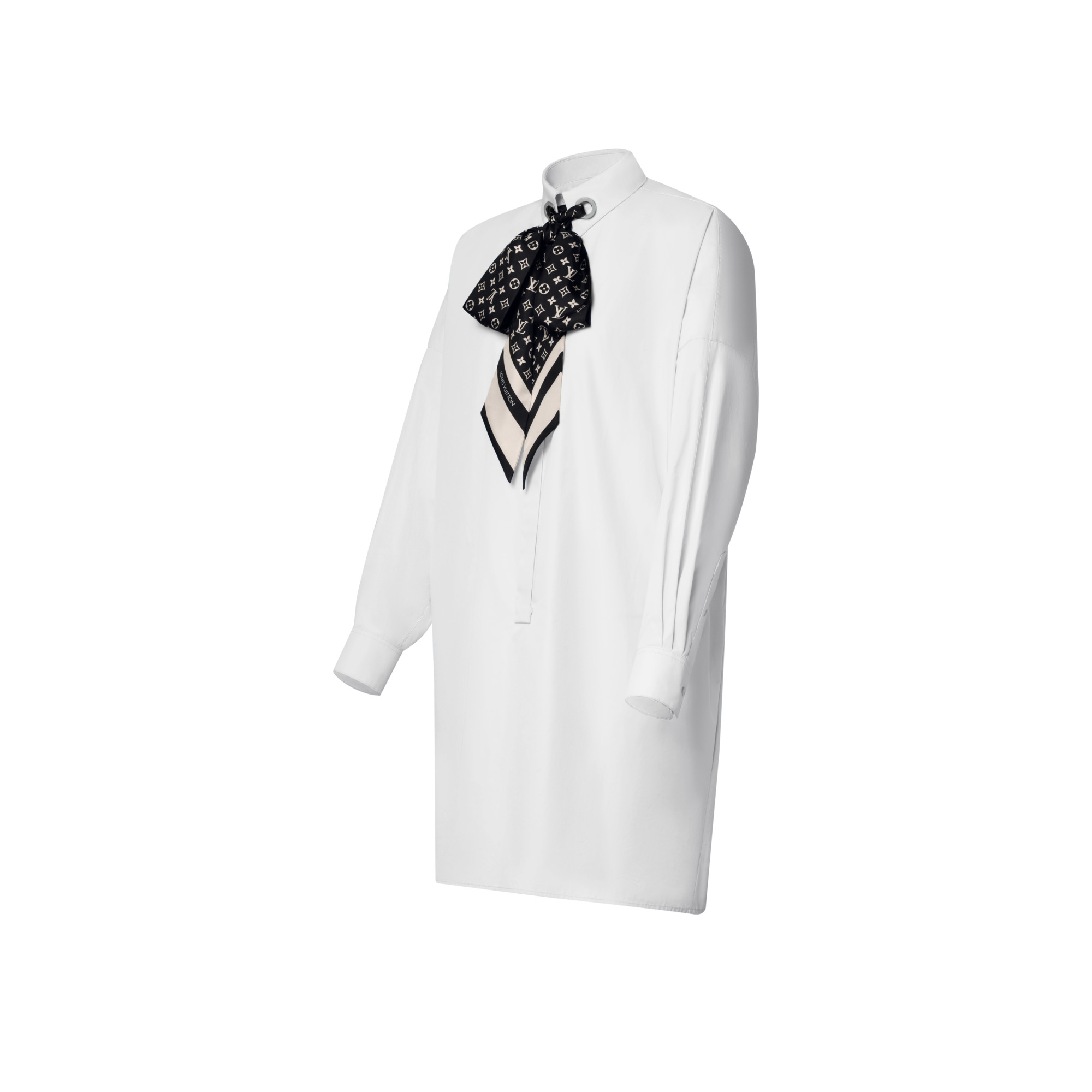 Monogram Scarf Shirt Dress - 2
