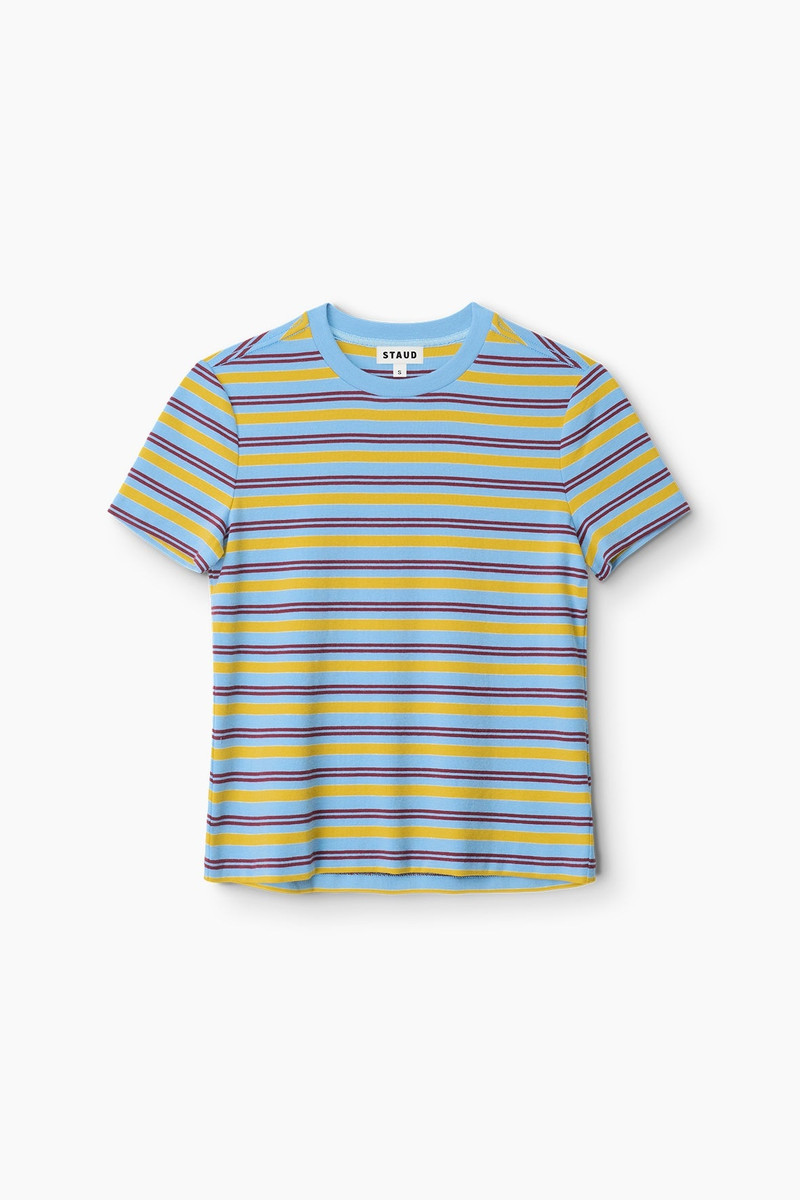 STAUD WEEKEND CREW TEE LINUS STRIPE 1