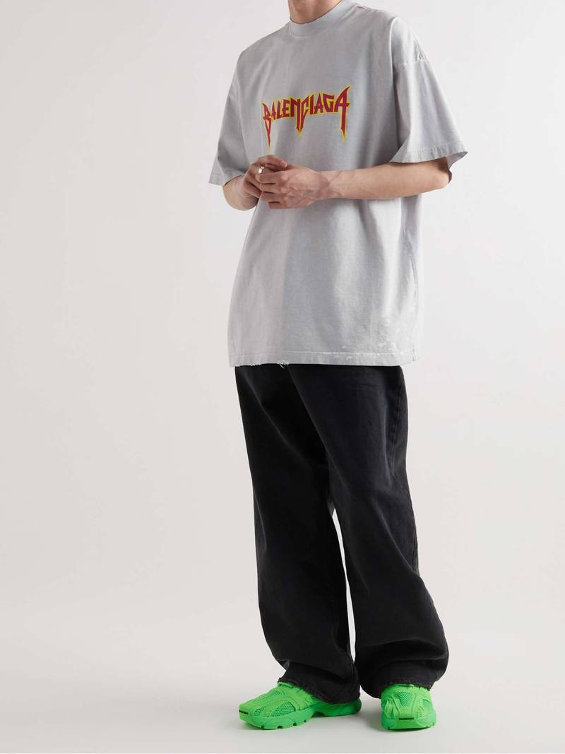 BALENCIAGA Oversized Logo-Print Cotton-Jersey T-Shirt outlook