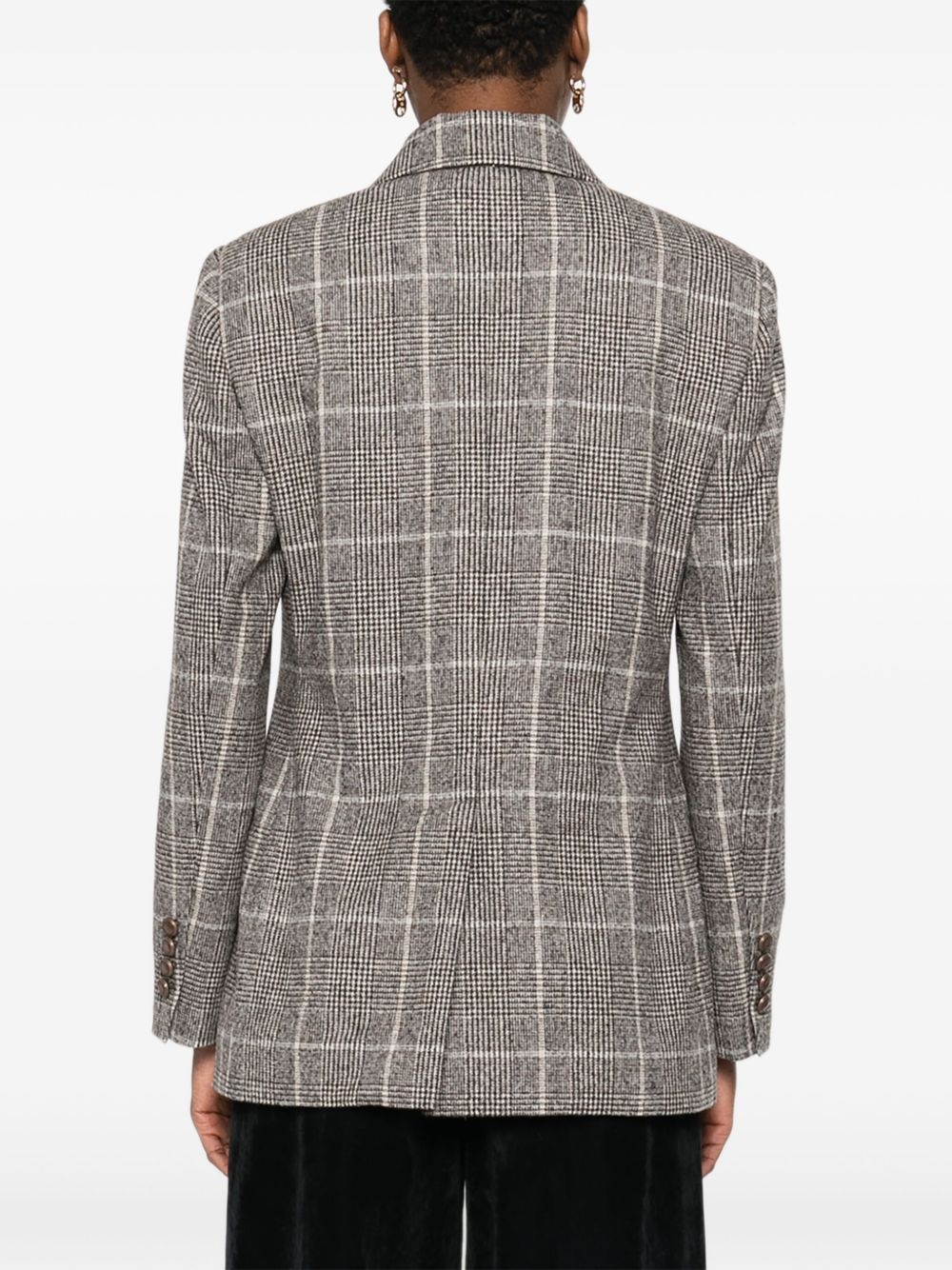 checked double-breasted blazer - 4