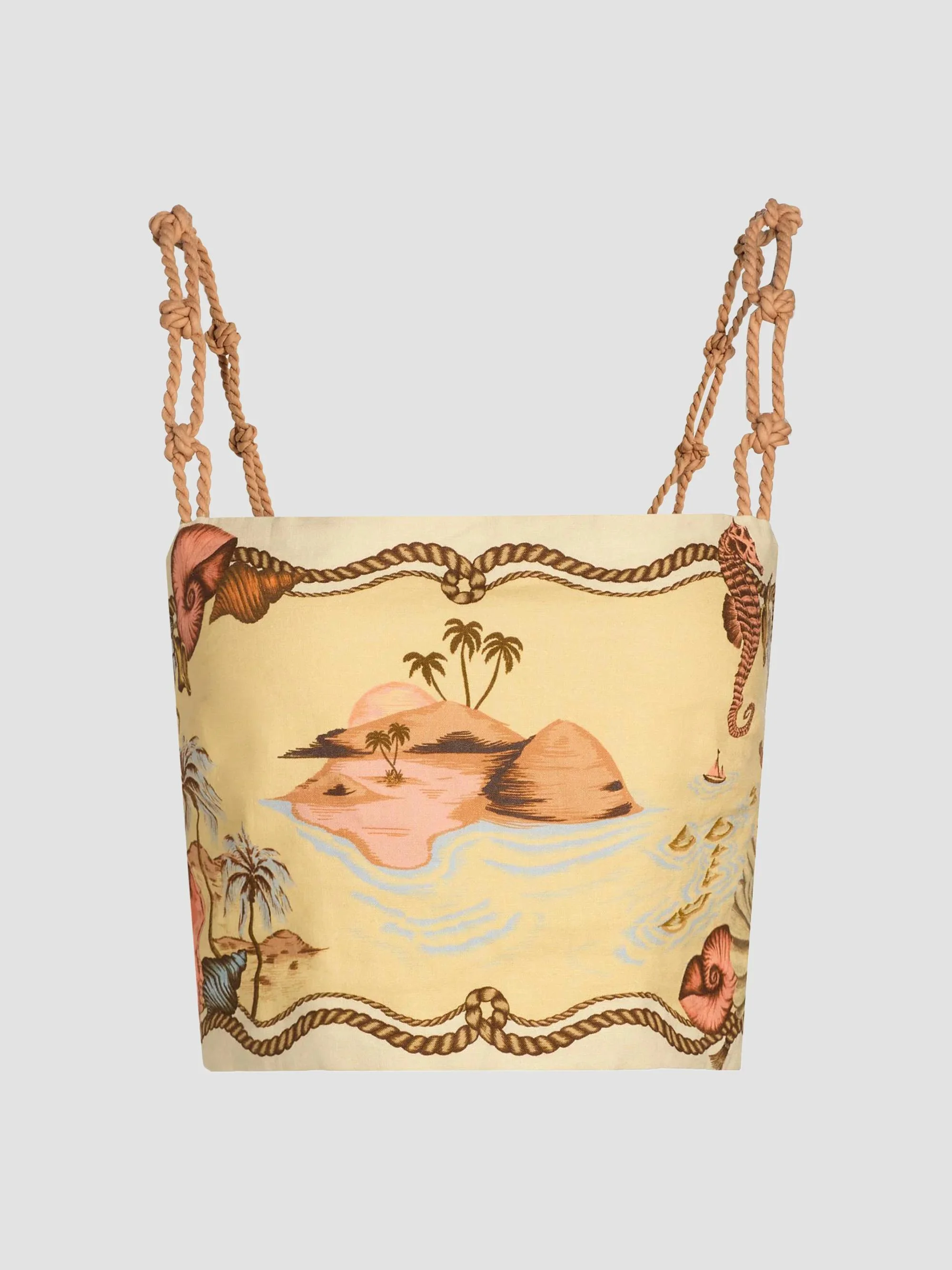 Women's Rio Souvenir Scarf Top - Beige - 1