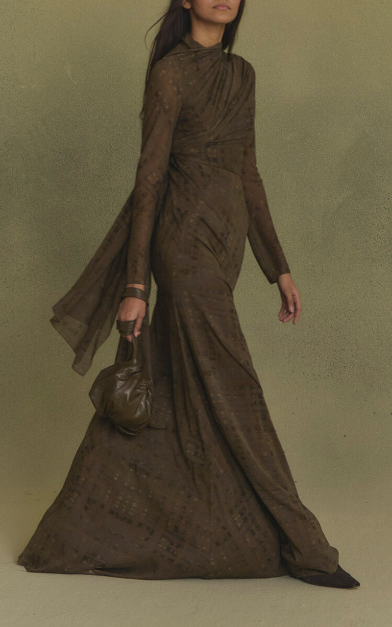 cortana Silk-Blend Sheer Mire Jacket print outlook