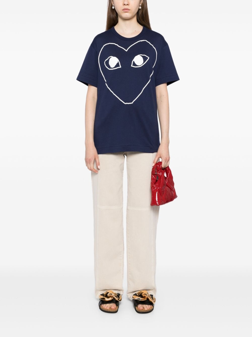 signature heart print cotton T-shirt - 2