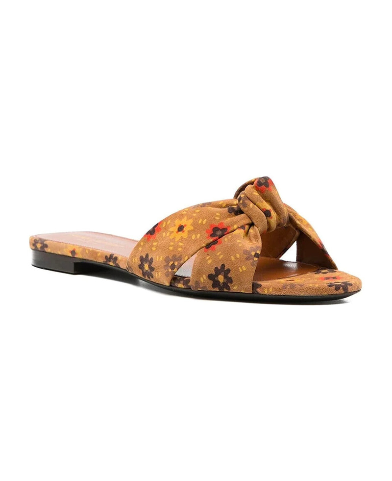 SAINT LAURENT Bianca Knotted Suede Slides outlook