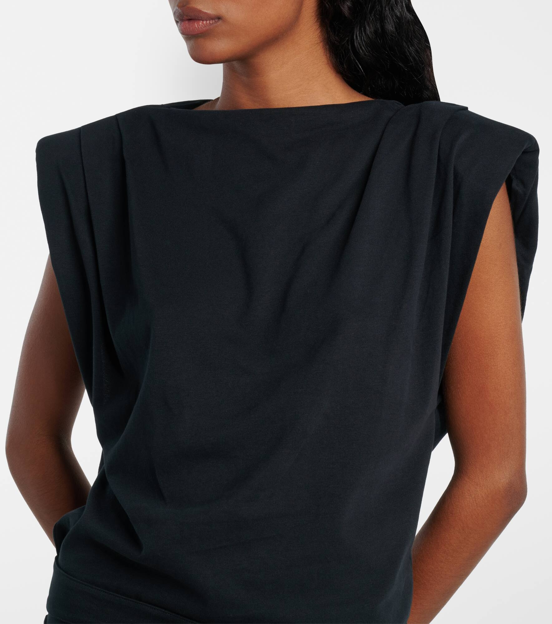 Marielle draped cotton minidress - 4