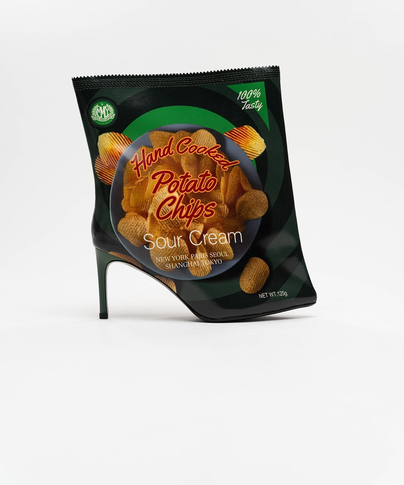 Potato Chips Package Detail Pin Heel Boots 1