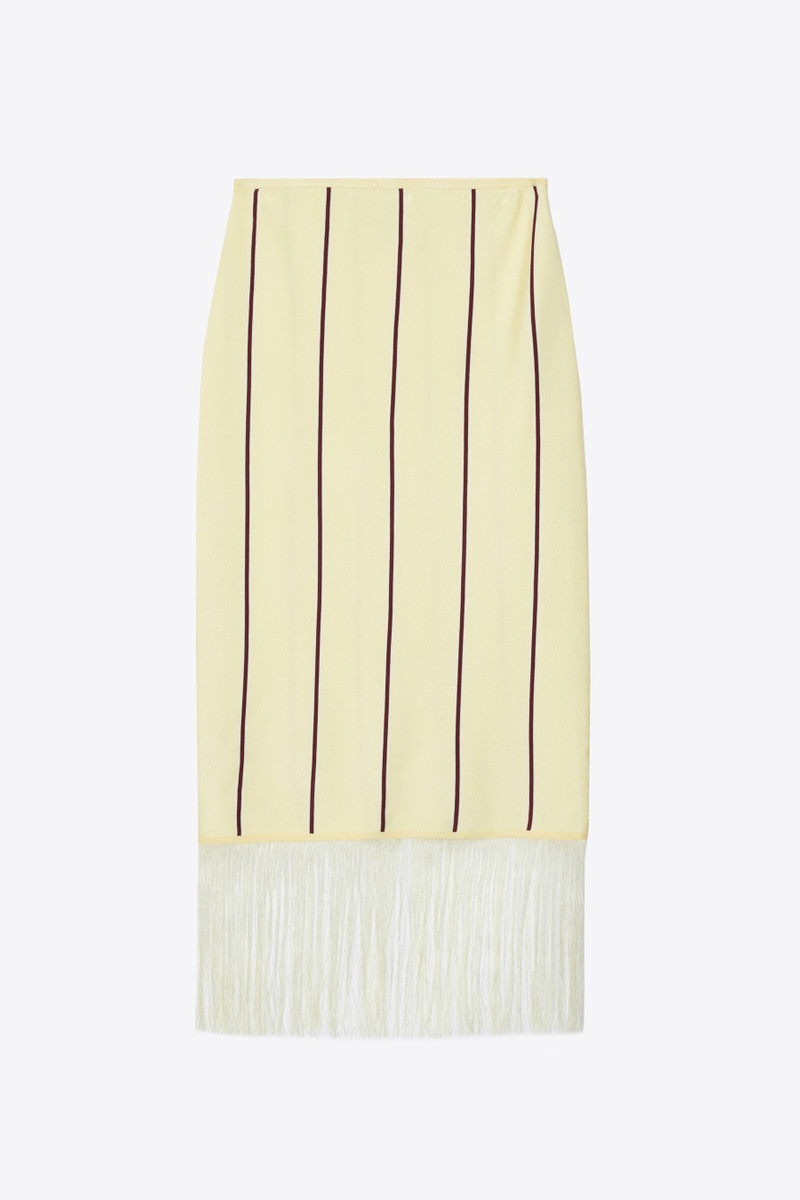 Stripe Midi Skirt with Fringe 8