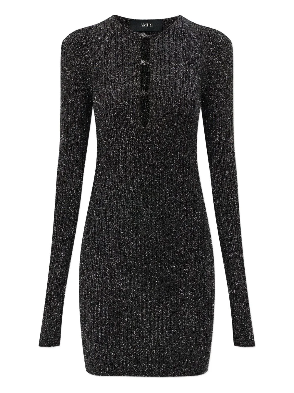 keyhole long-sleeve mini dress - 1
