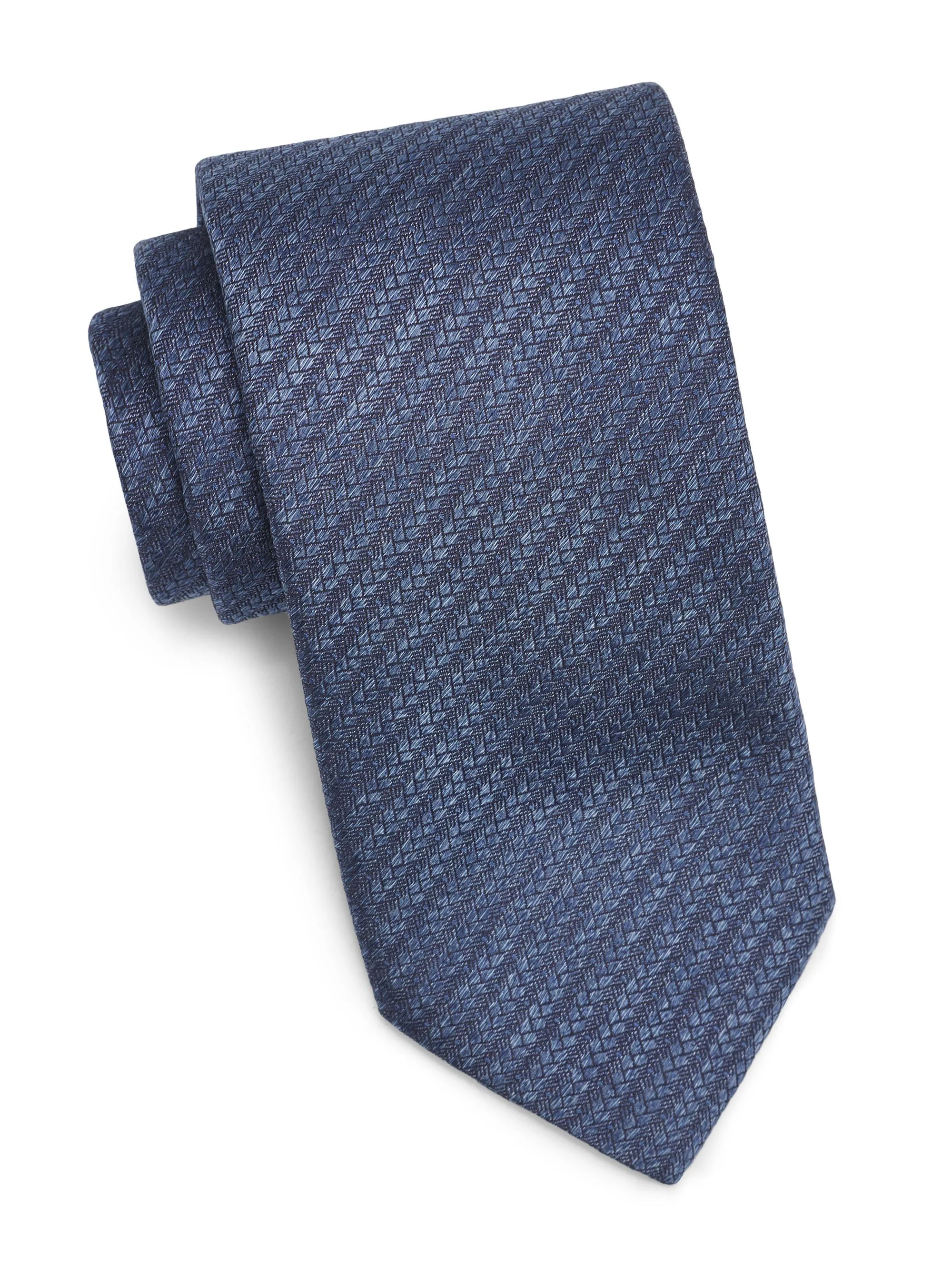 Men's Herringbone Silk Tie - Light Blue - 1