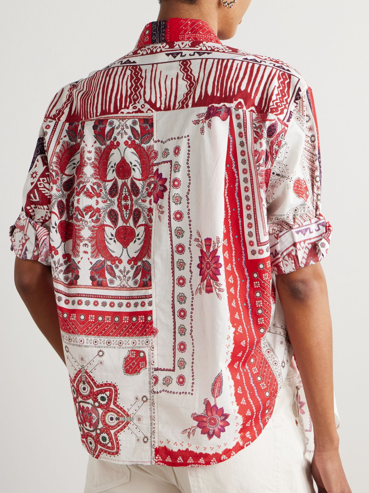 Nathy bandana-print cotton shirt Red - 4