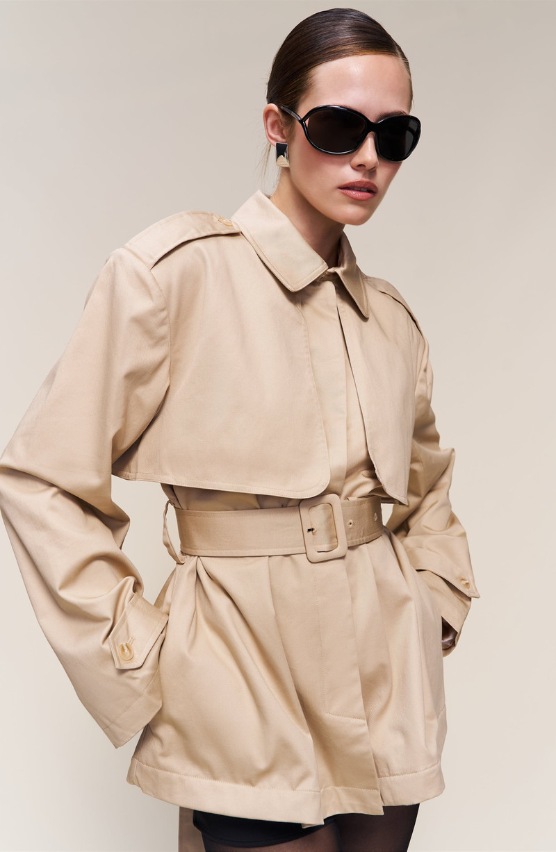 Guizio Thea Trench Coat in Soft Taupe 8