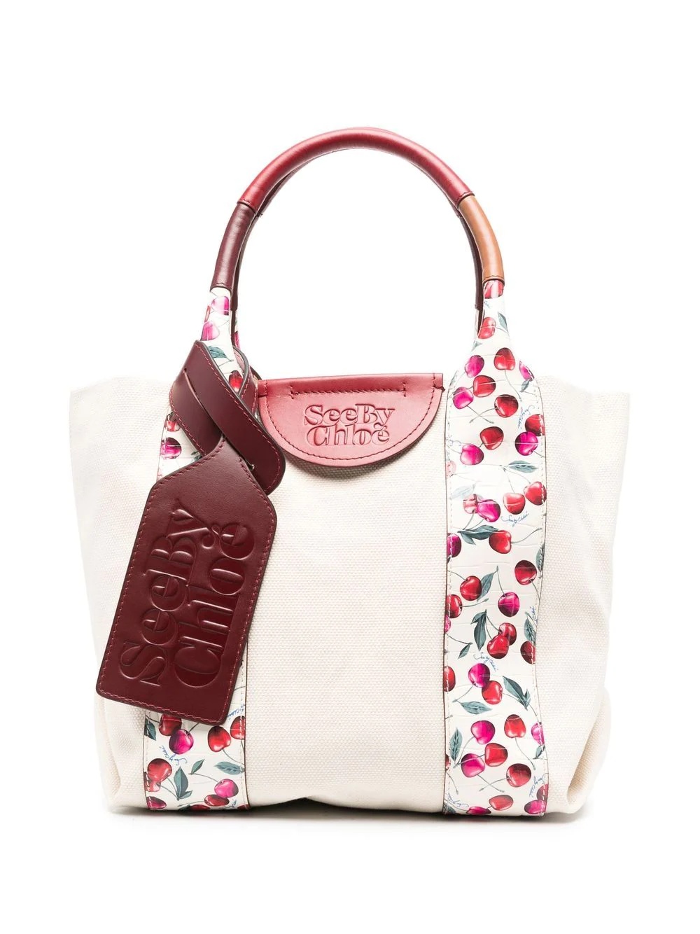 Laetiza cherry-print tote bag - 1