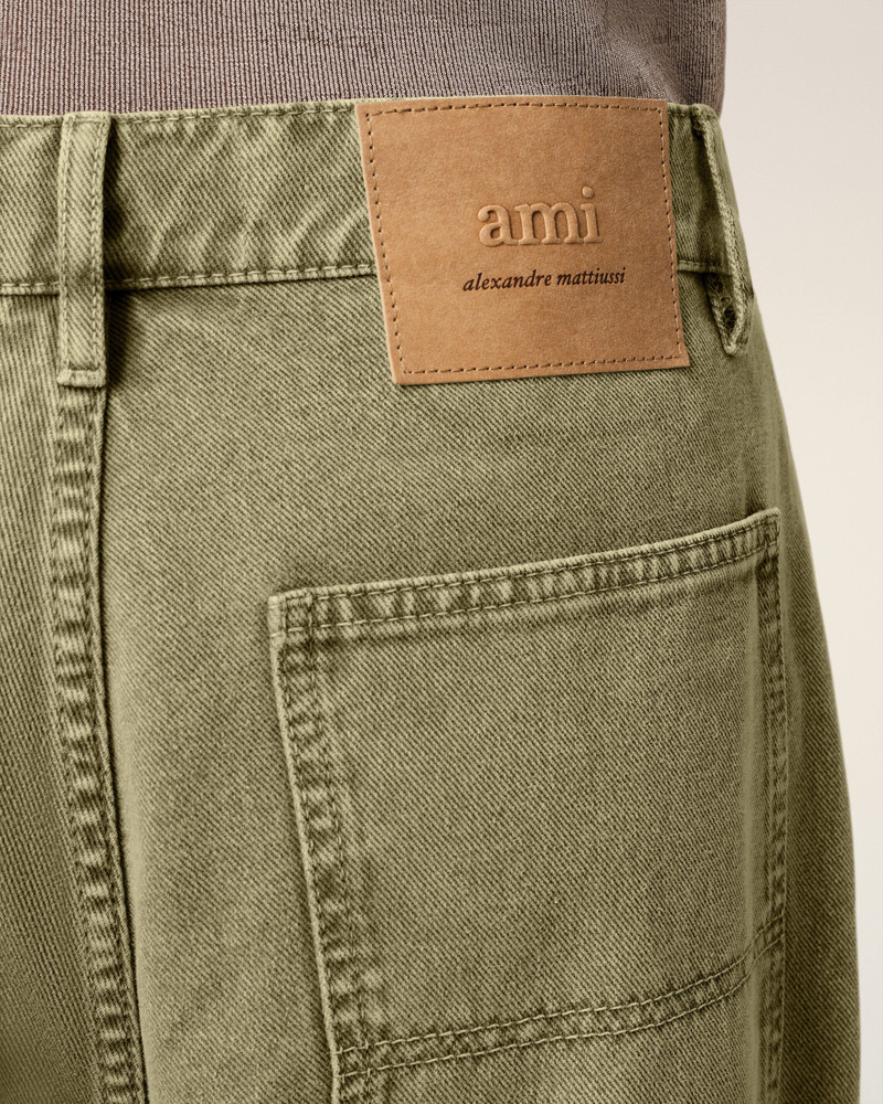 GREEN COTTON CARGO WIDE FIT JEANS 5