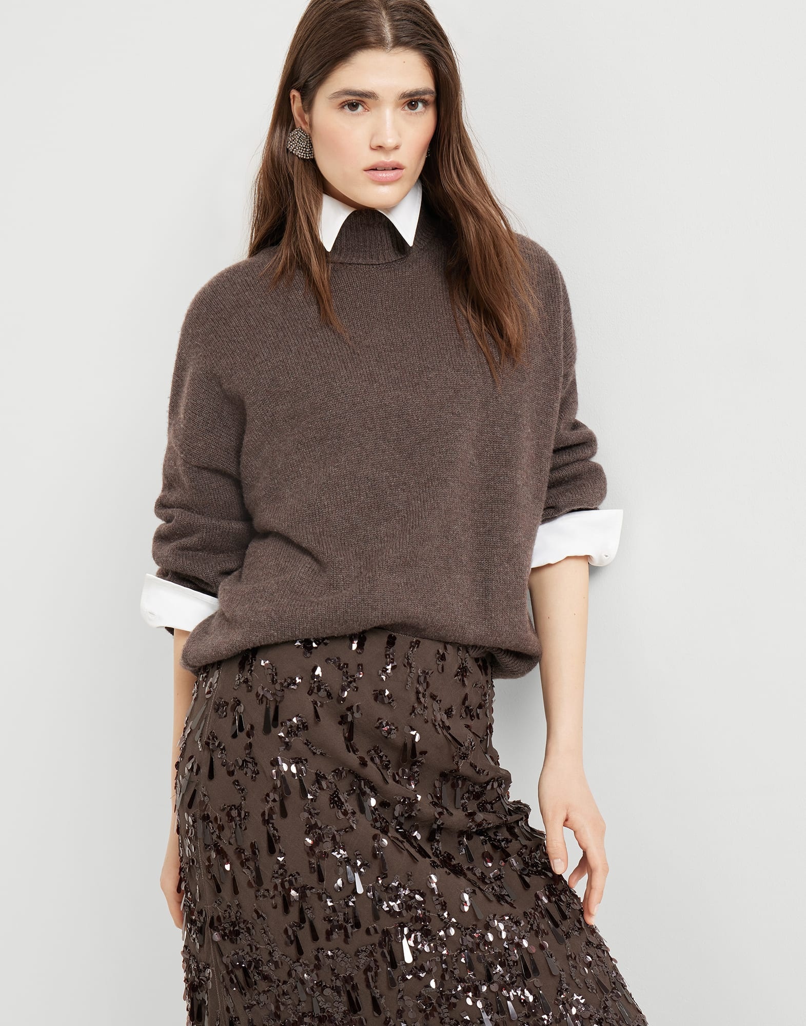 Cashmere turtleneck sweater with monili - 4