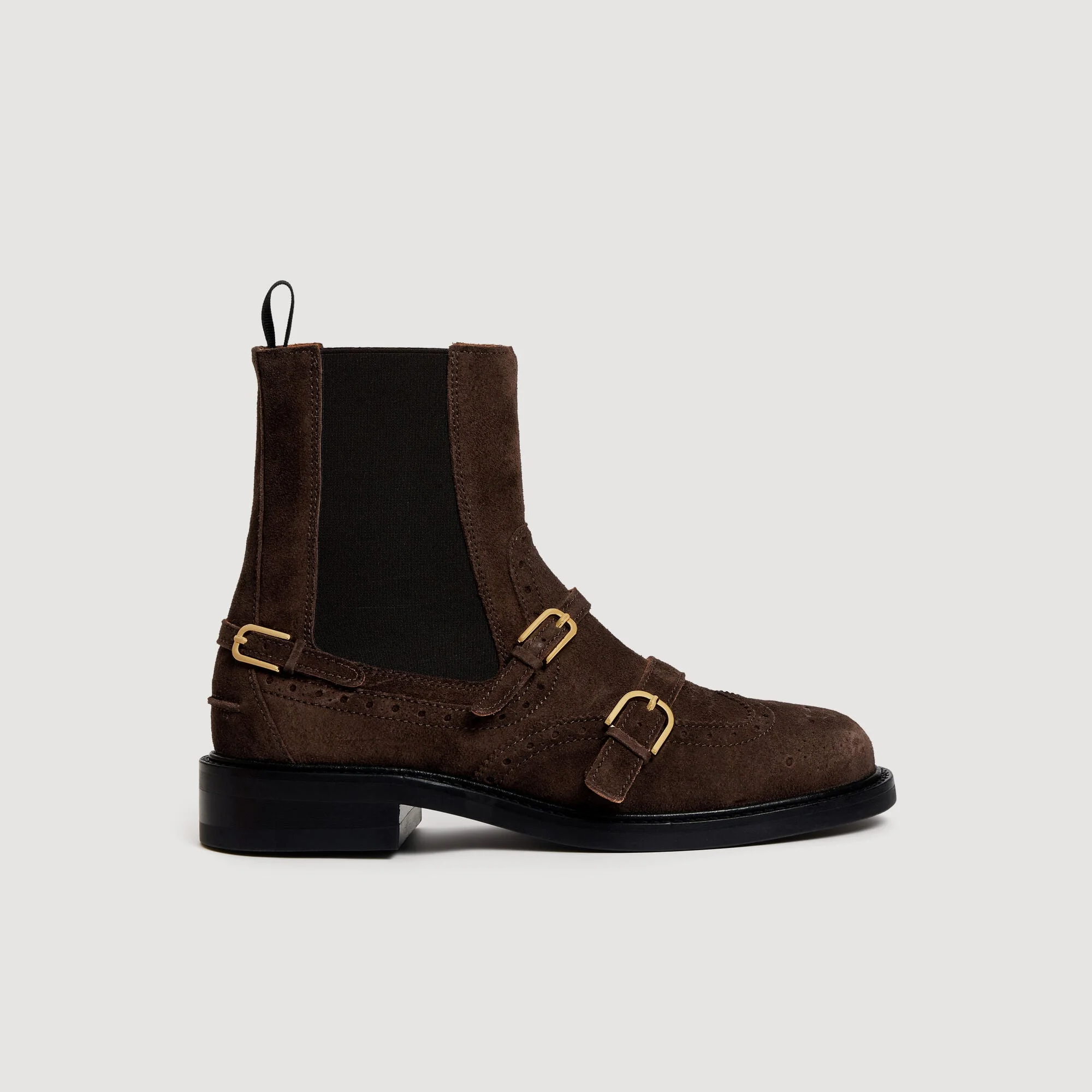 BUCKLE SUEDE CHELSEA BOOTS - 1