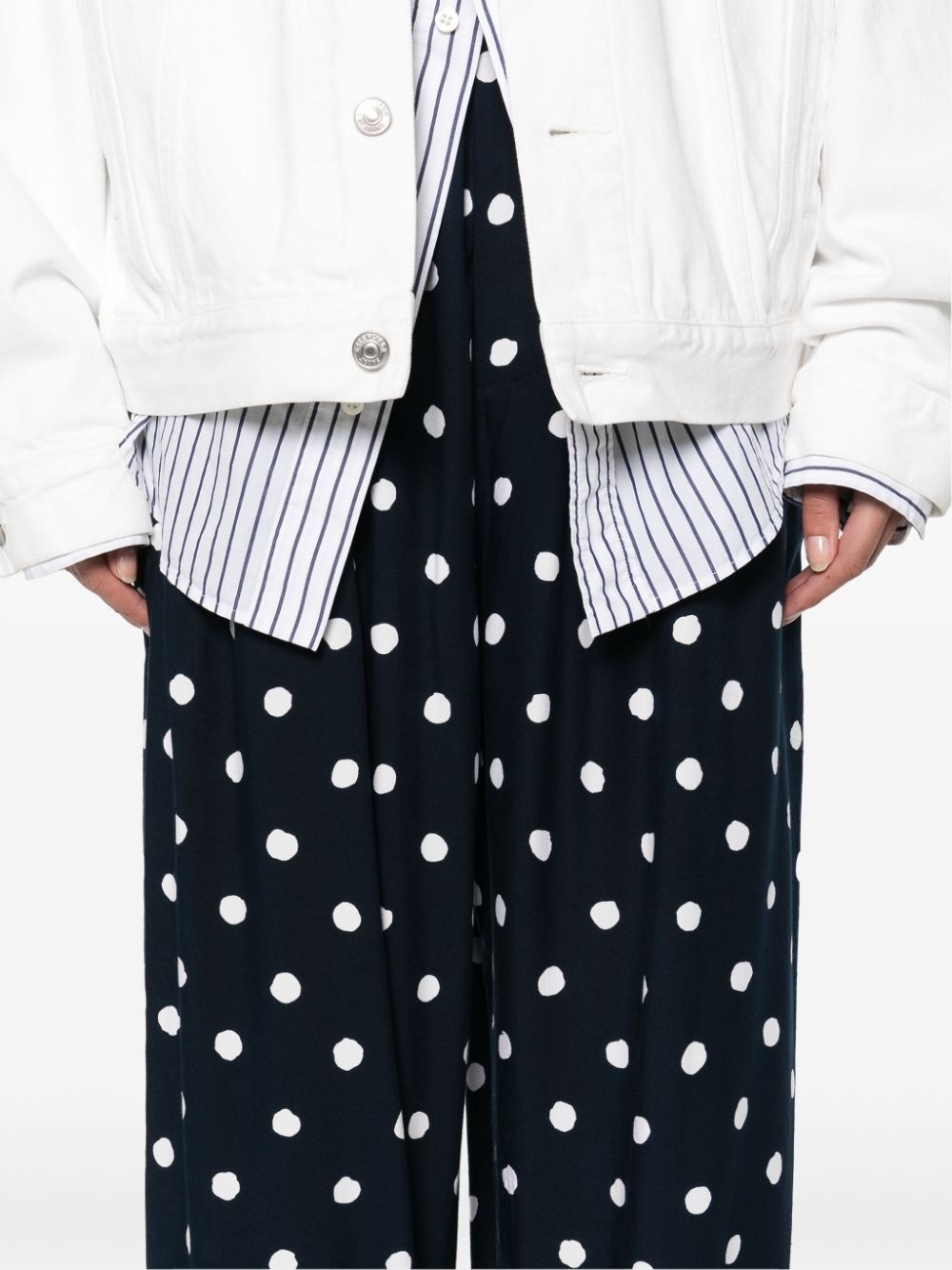 polka-dot straight-leg trousers - 5