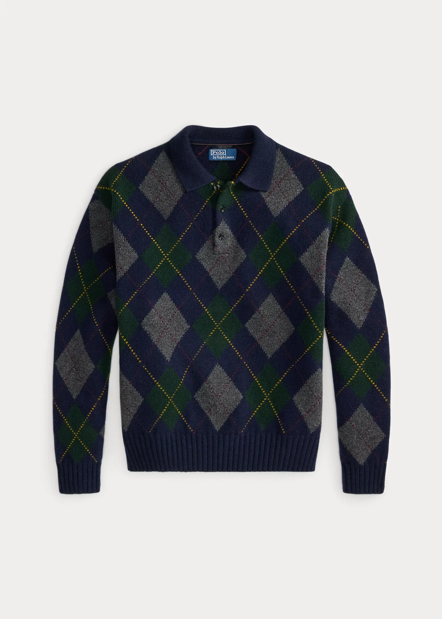 Relaxed Fit Argyle Wool-Mohair Sweater - 1
