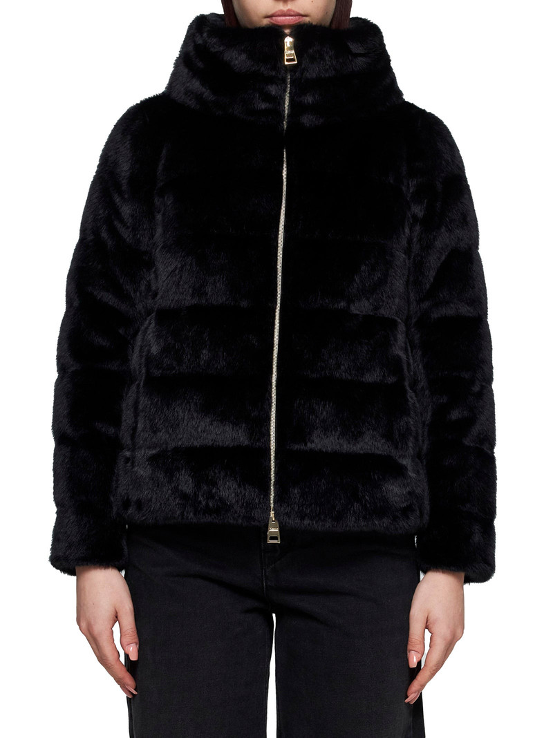 Herno Quilted faux fur down jacket outlook