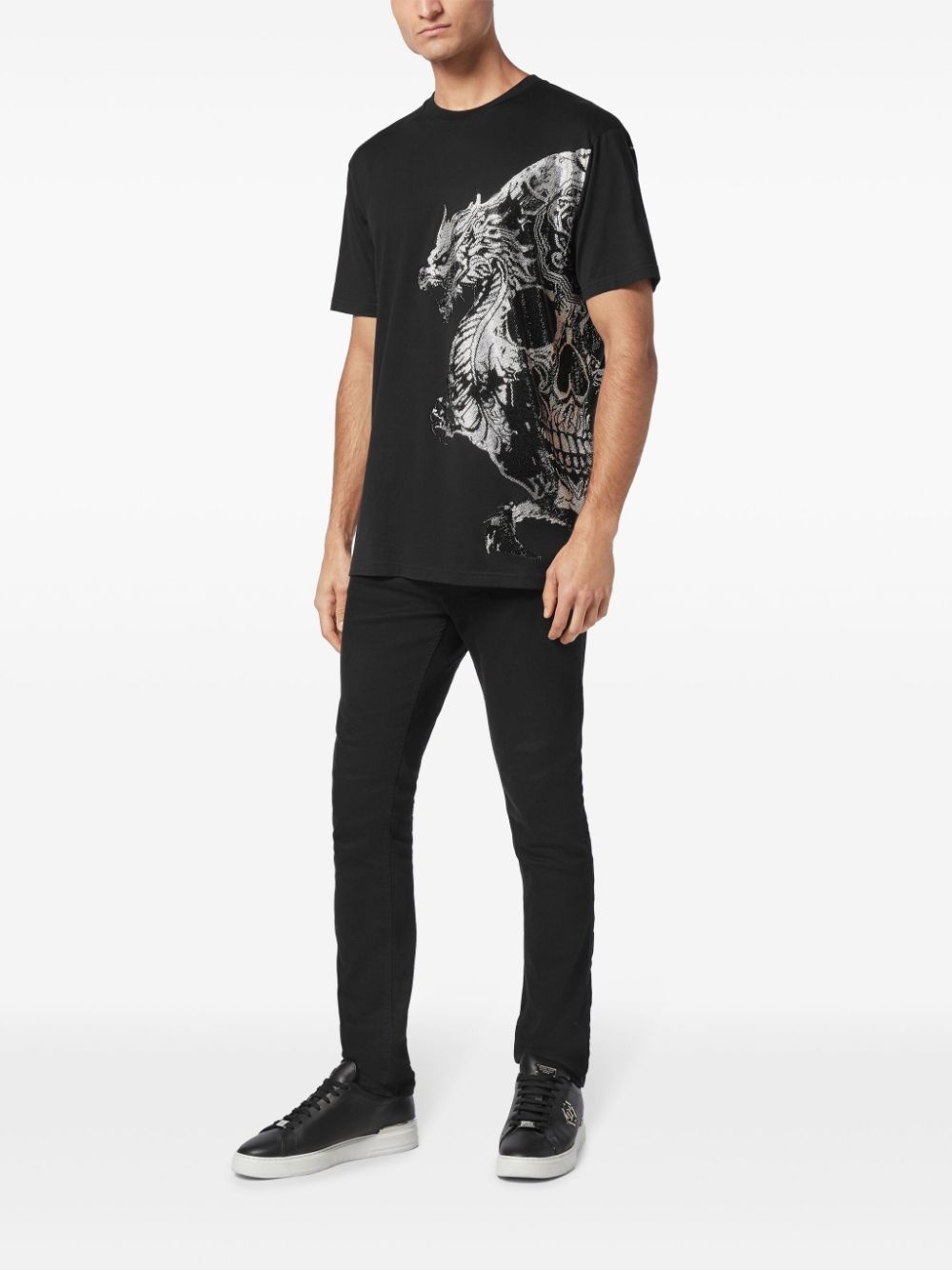 rhinestone-embellished cotton t-shirt - 2