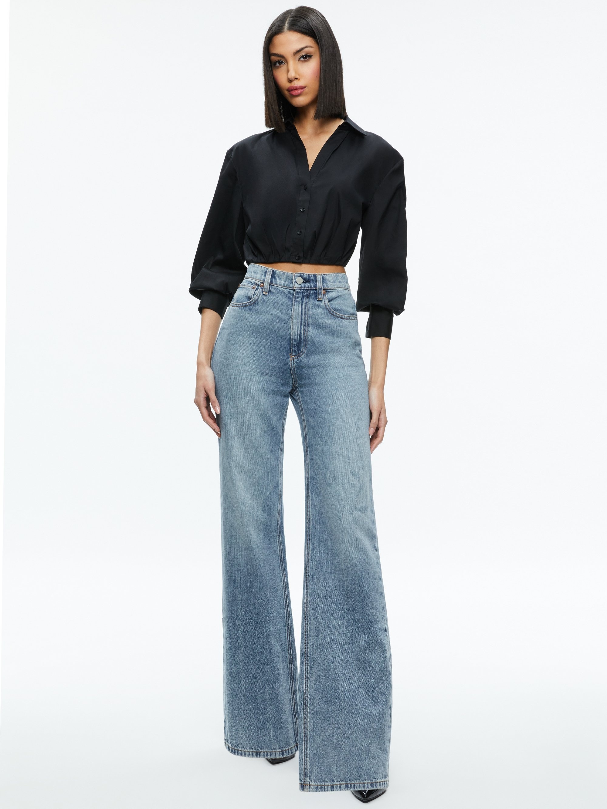 TRUDY CROPPED BUTTON DOWN - 4