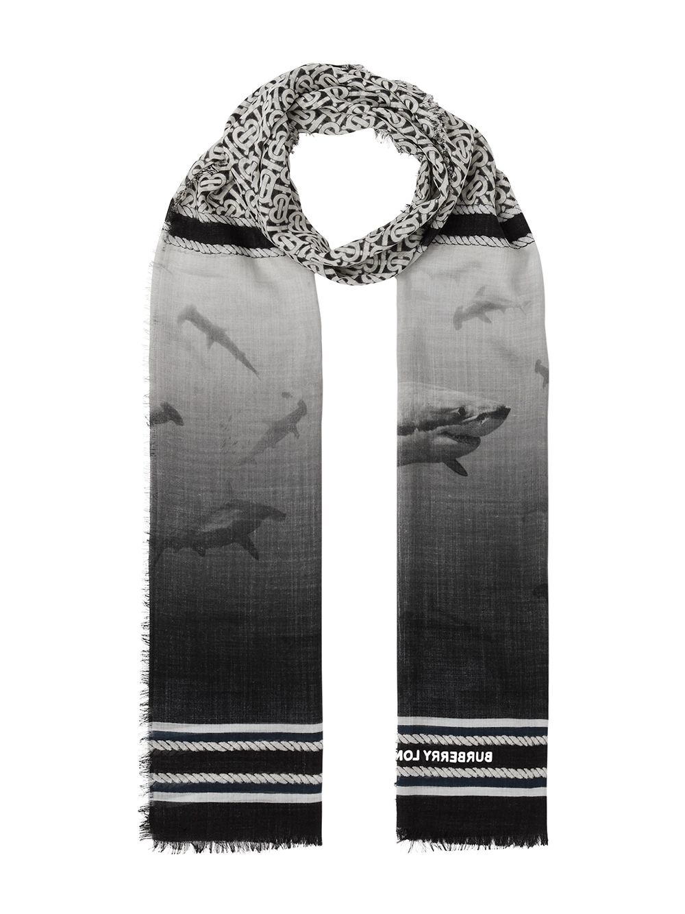 montage-print silk-wool scarf - 5