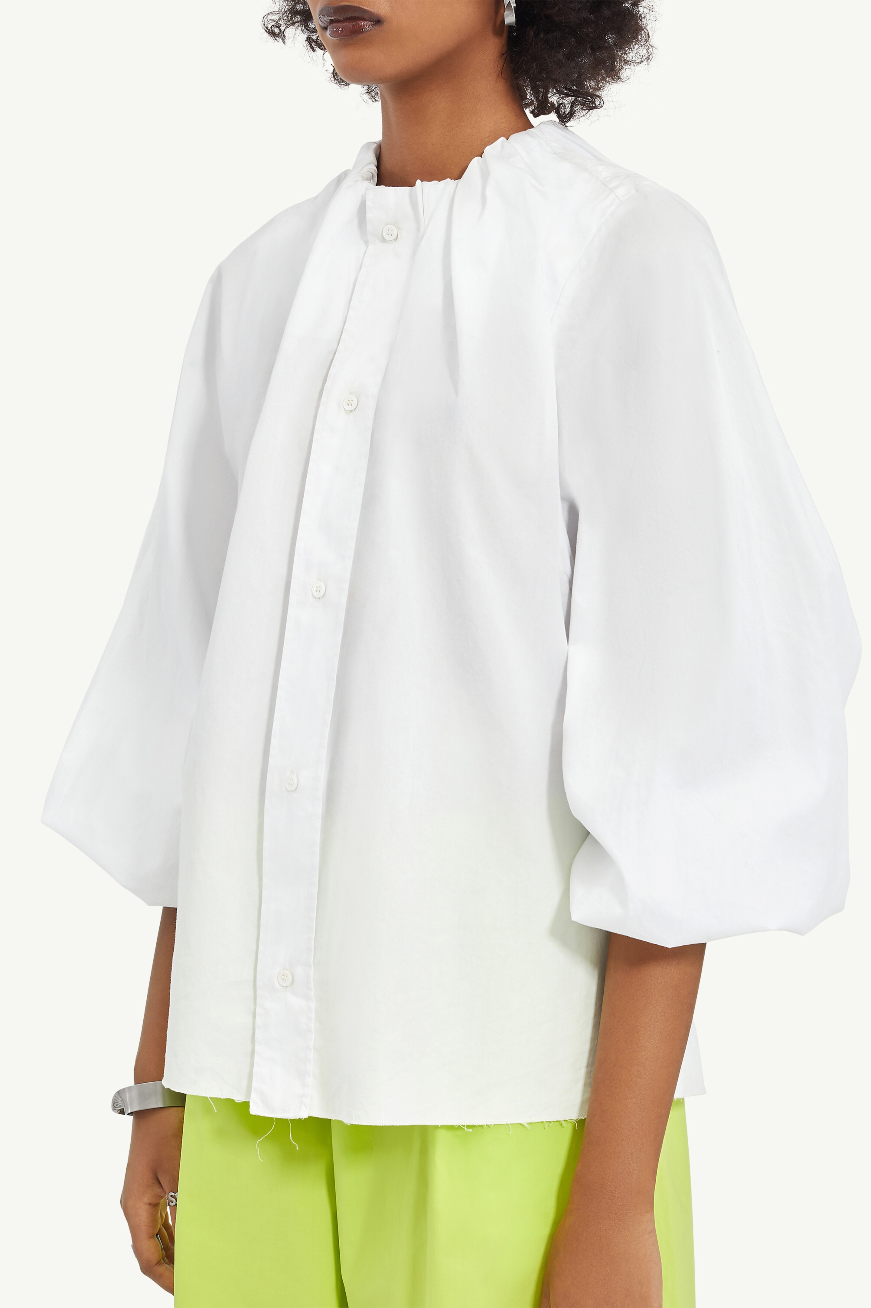 Gathered Neck Shirt - 5