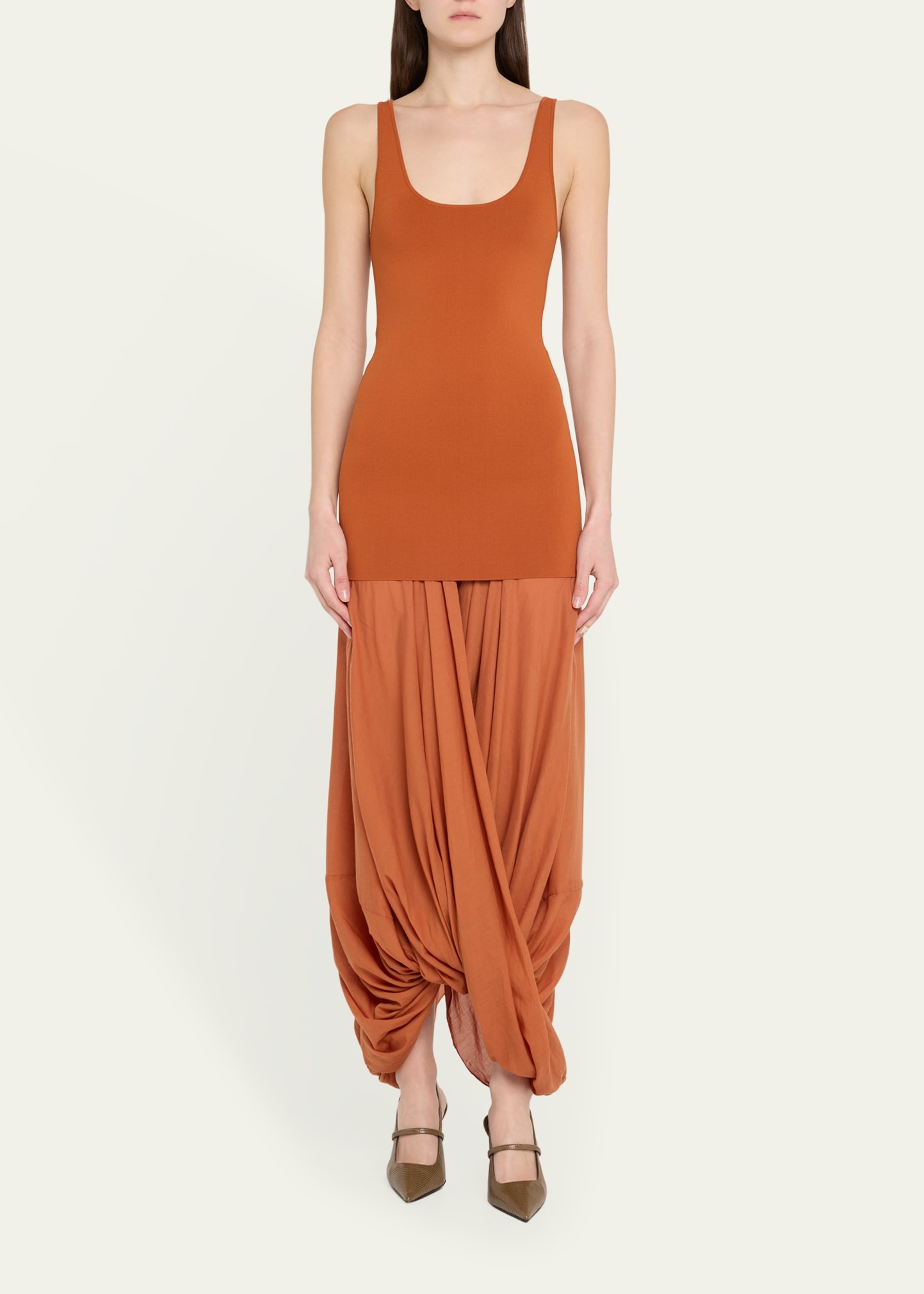 Draped Cocoon Maxi Tank Dress - 2