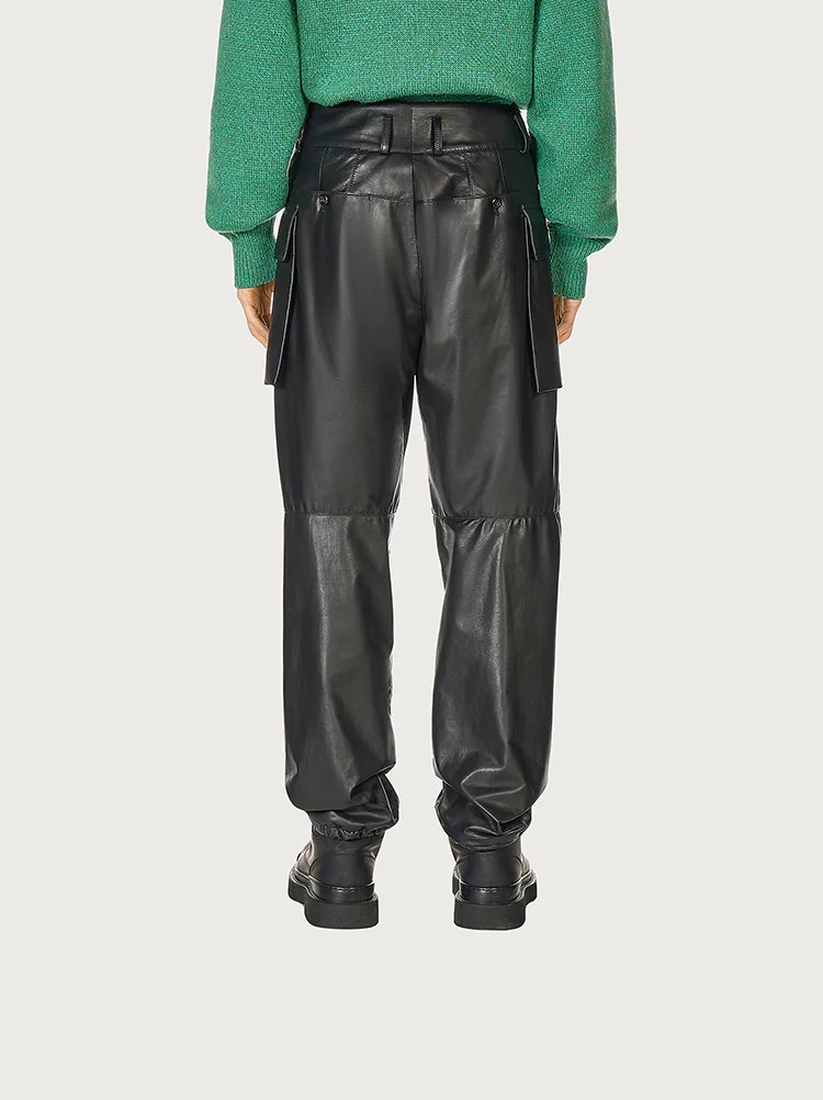 NAPPA LEATHER CARGO PANTS - 4