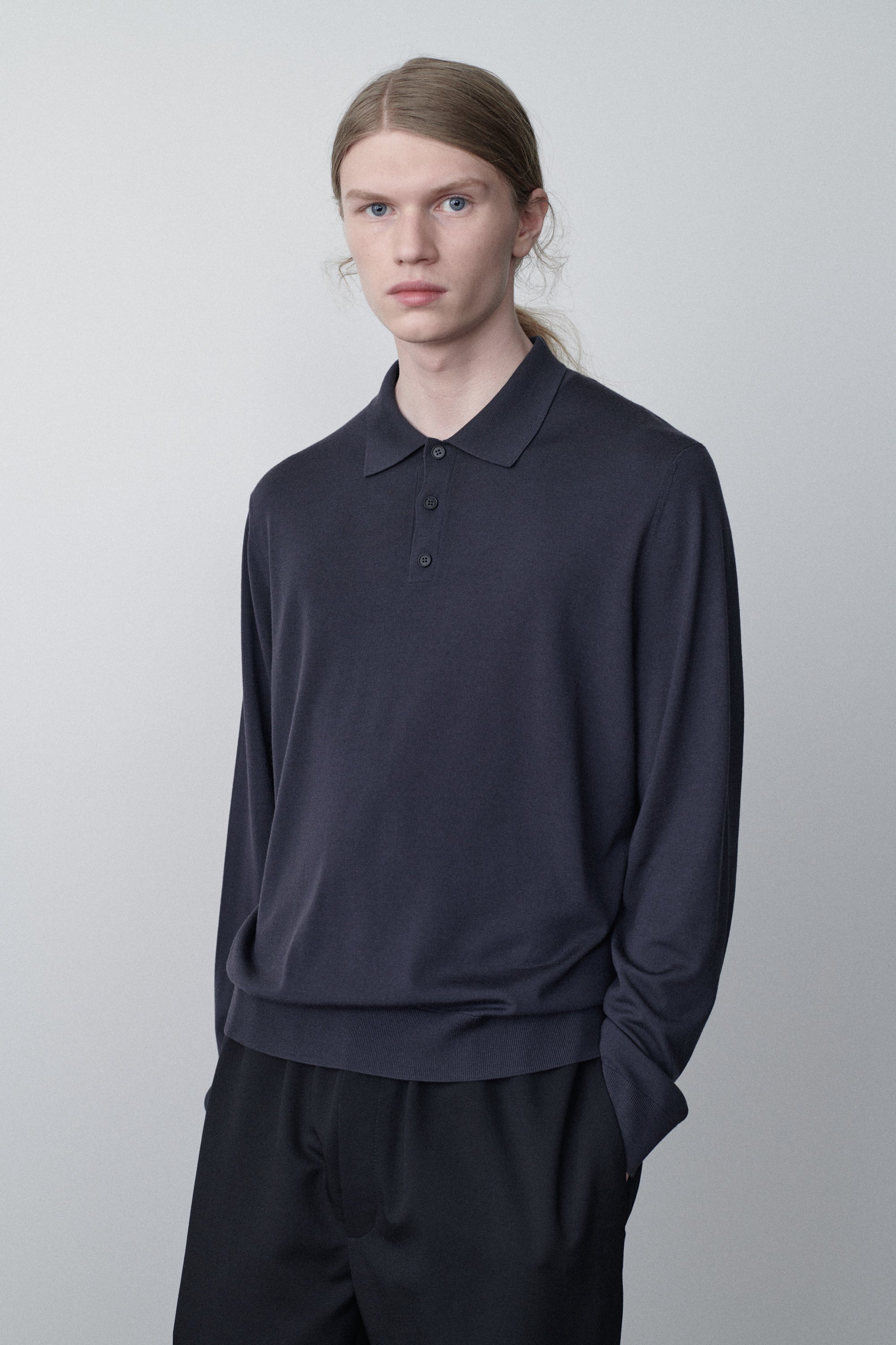 Diego L/S Polo in Wool - 3