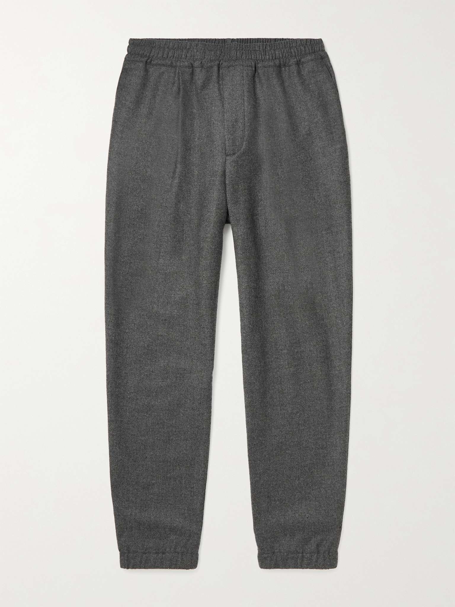 Tapered Pleated Virgin Wool and Cashmere-Blend Flannel Trousers - 1