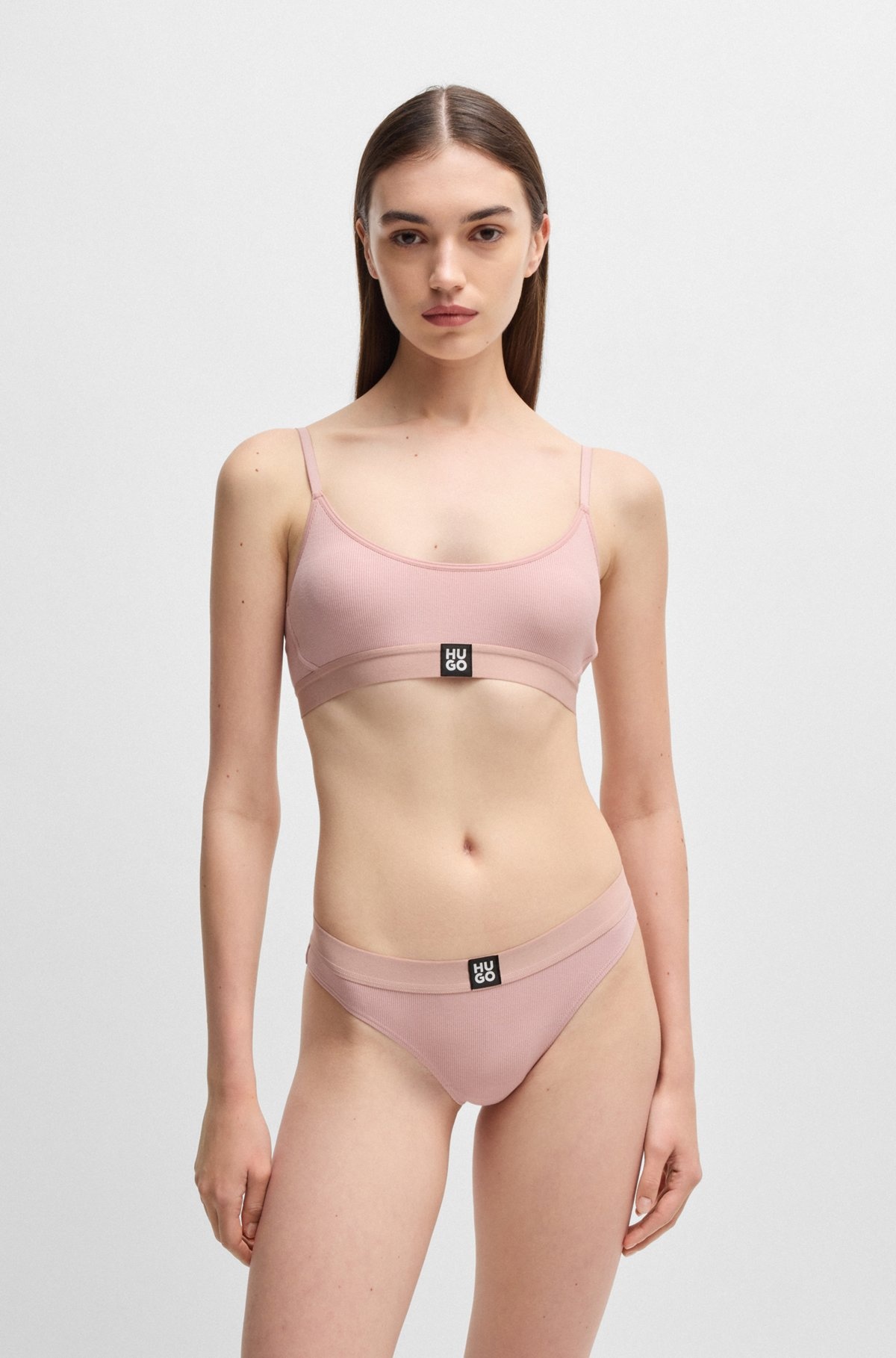 RIBBED STRETCH-MODAL BRIEFS WITH STACKED-LOGO WAISTBAND - 2
