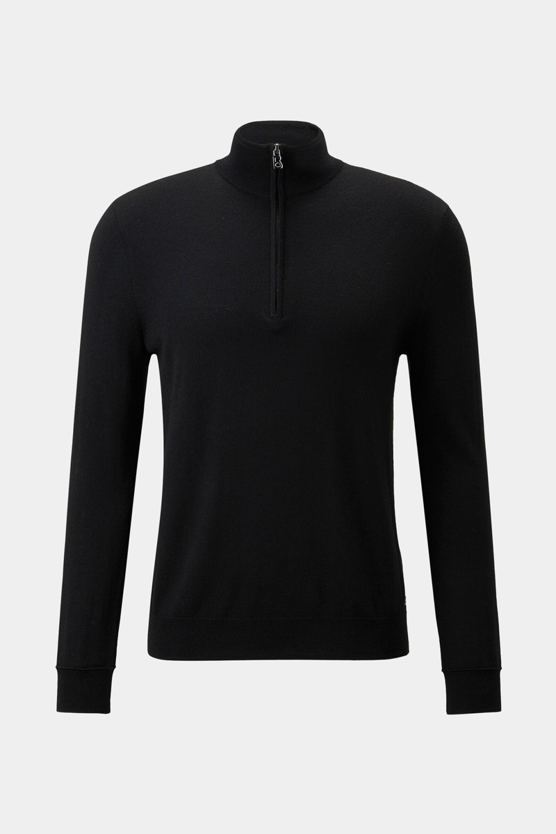 Ouri Half-zippered sweater in Black 1