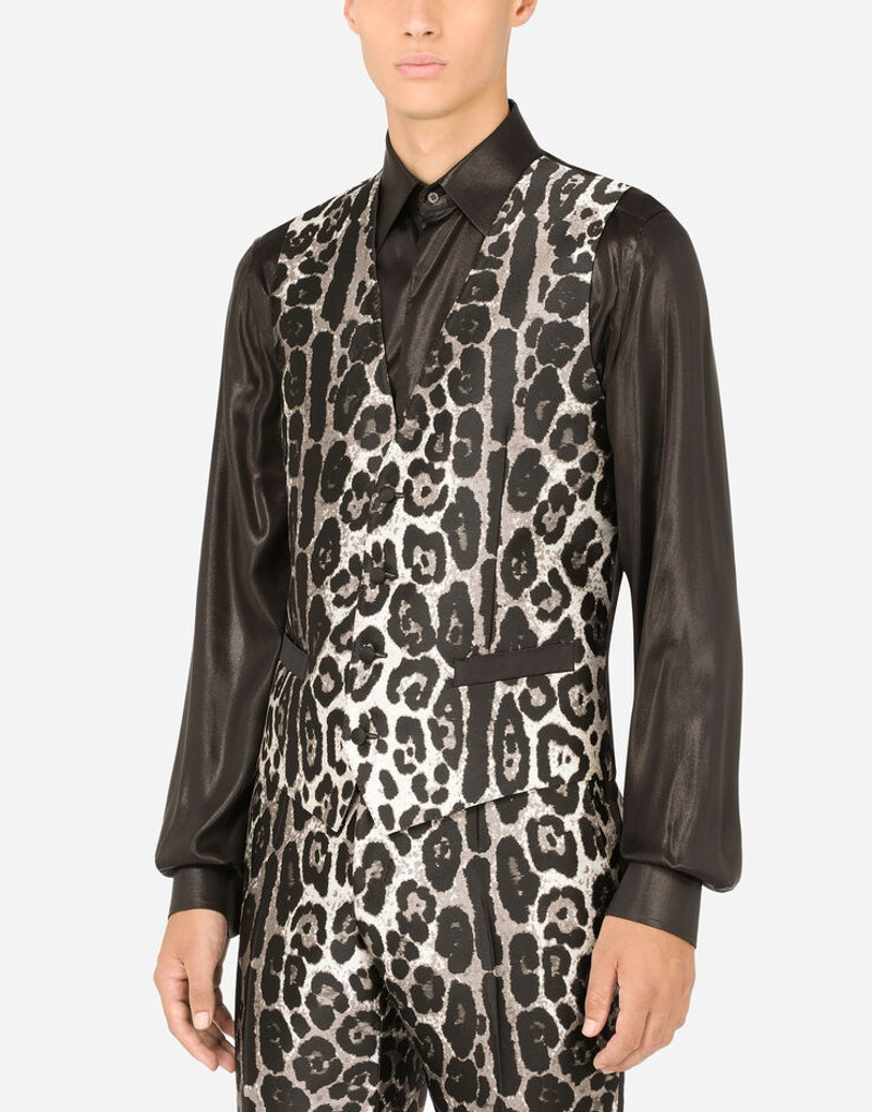 Leopard-print jacquard vest 4
