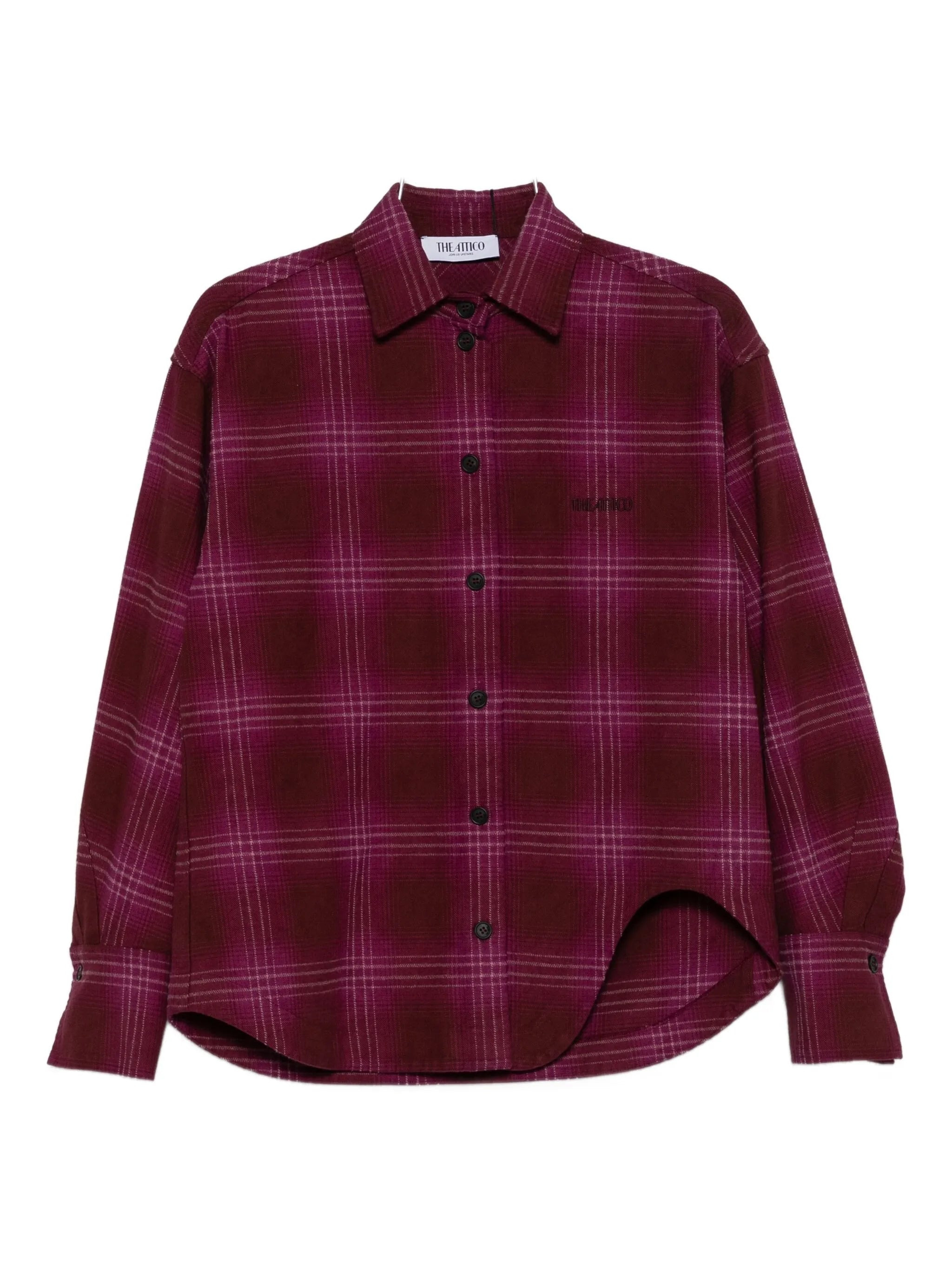 The Attico Checked Curved-hem Shirt - 1