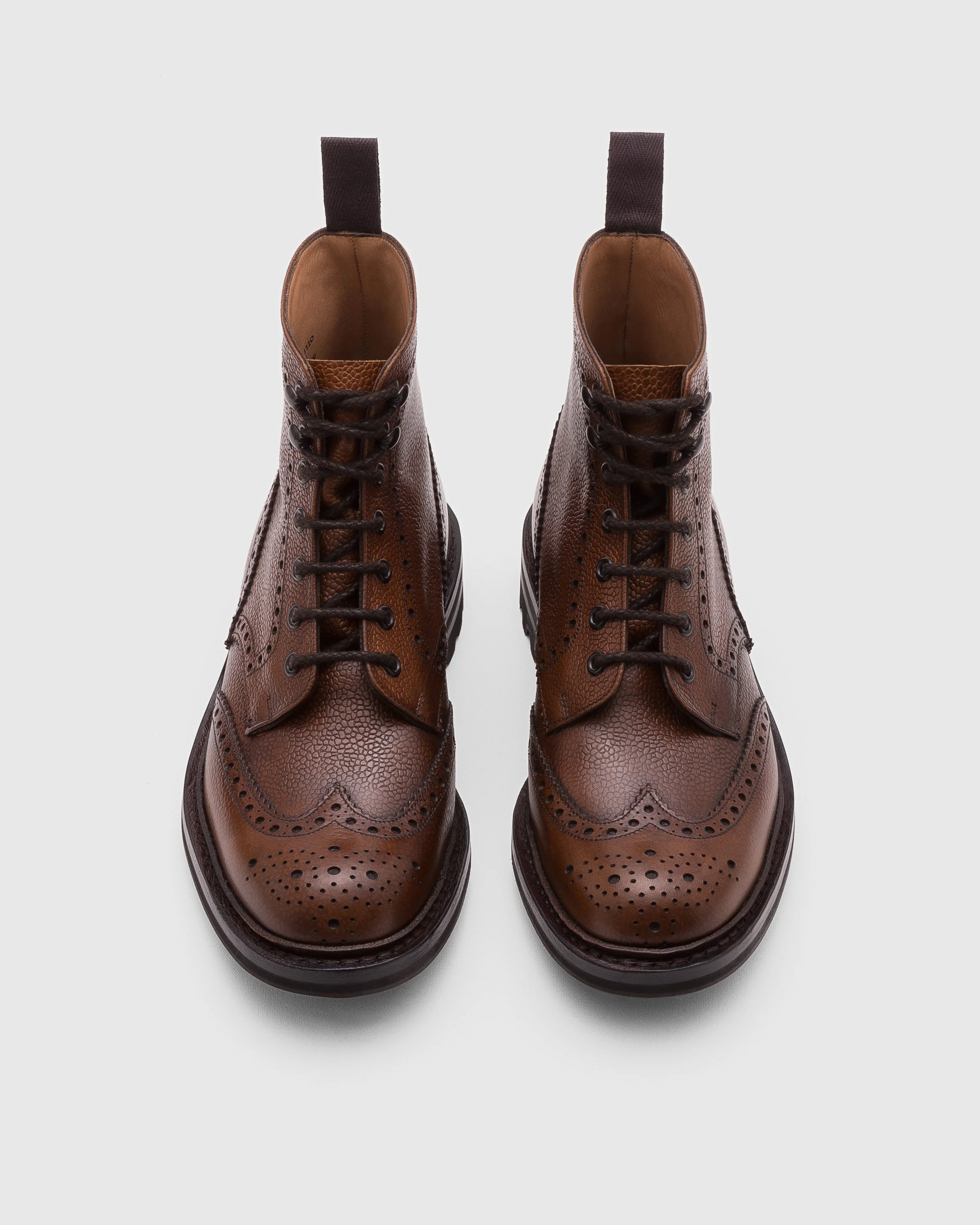 CHURCH\'S Size 7.5 -Wick Fur- Brown Pebble Grain Leather Boots Galway main image 4