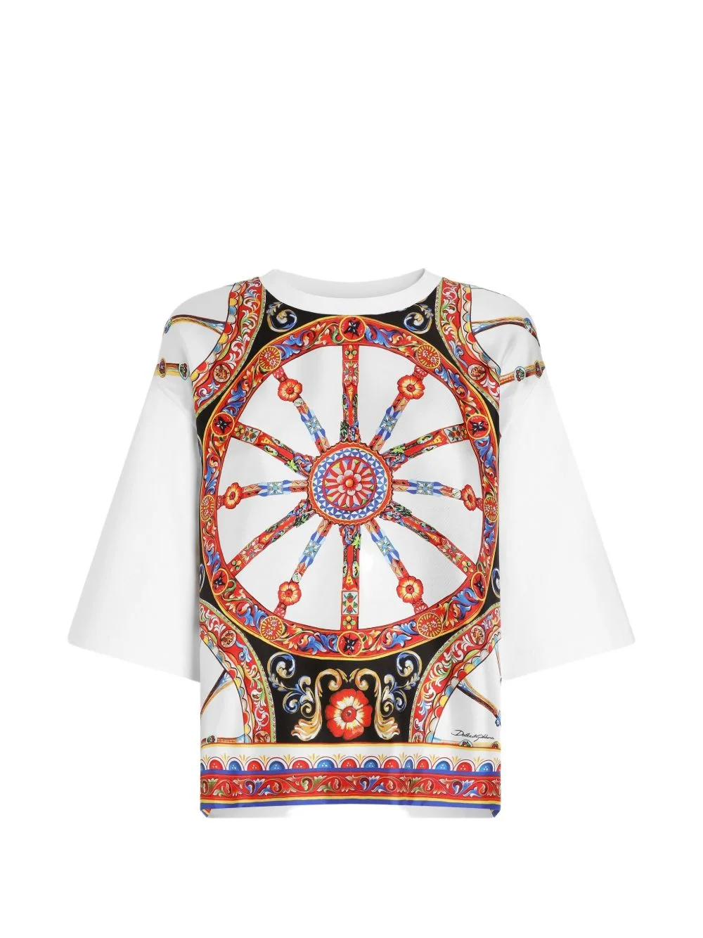 Carretto-print jersey T-shirt - 1