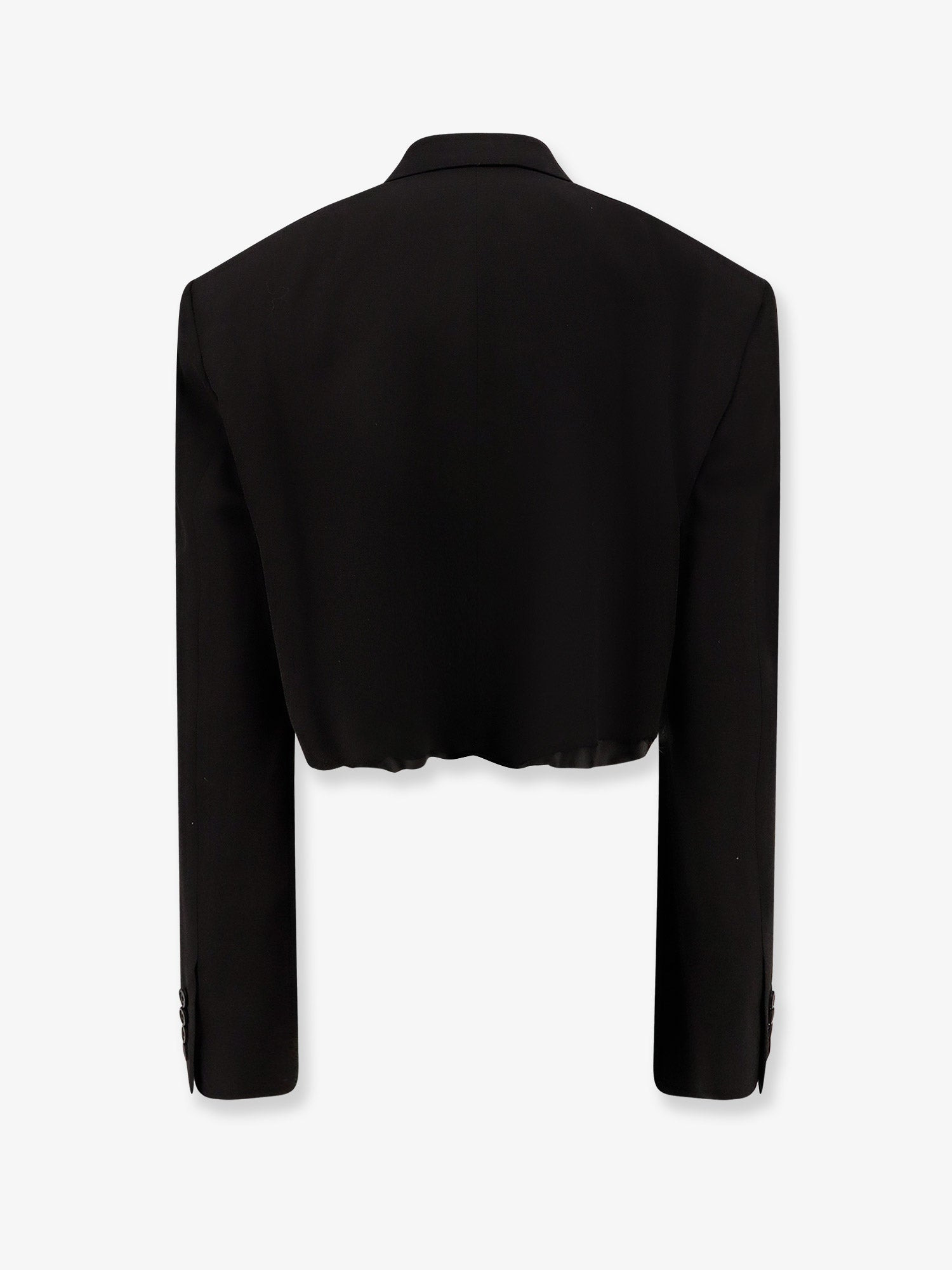 Single Breasted Cut Off Viscose And Wool Blazer - 4
