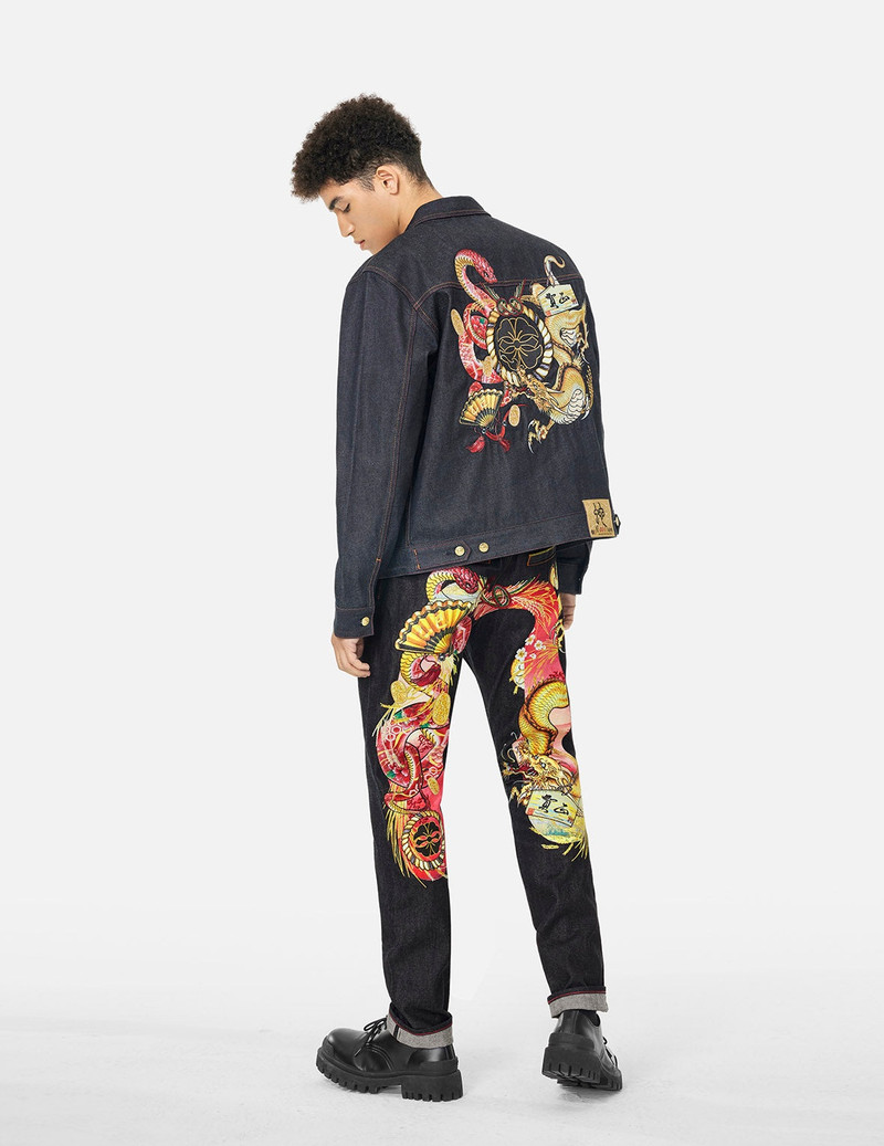 2025 Limited Edition Year of the Snake Carrot Fit Raw Jeans #2017 5