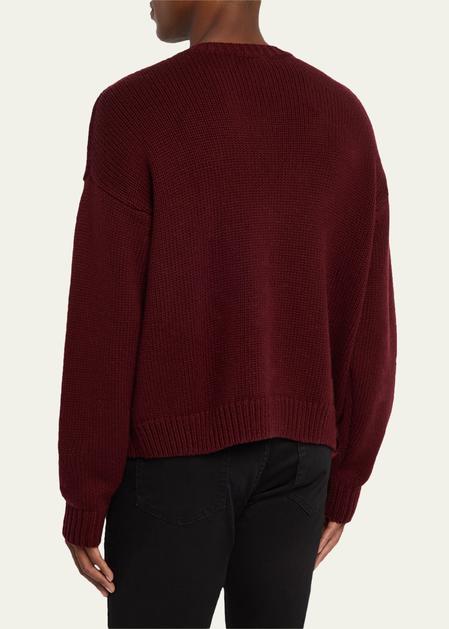 Men's Wool and Cashmere Knit V-Neck Sweater - 3