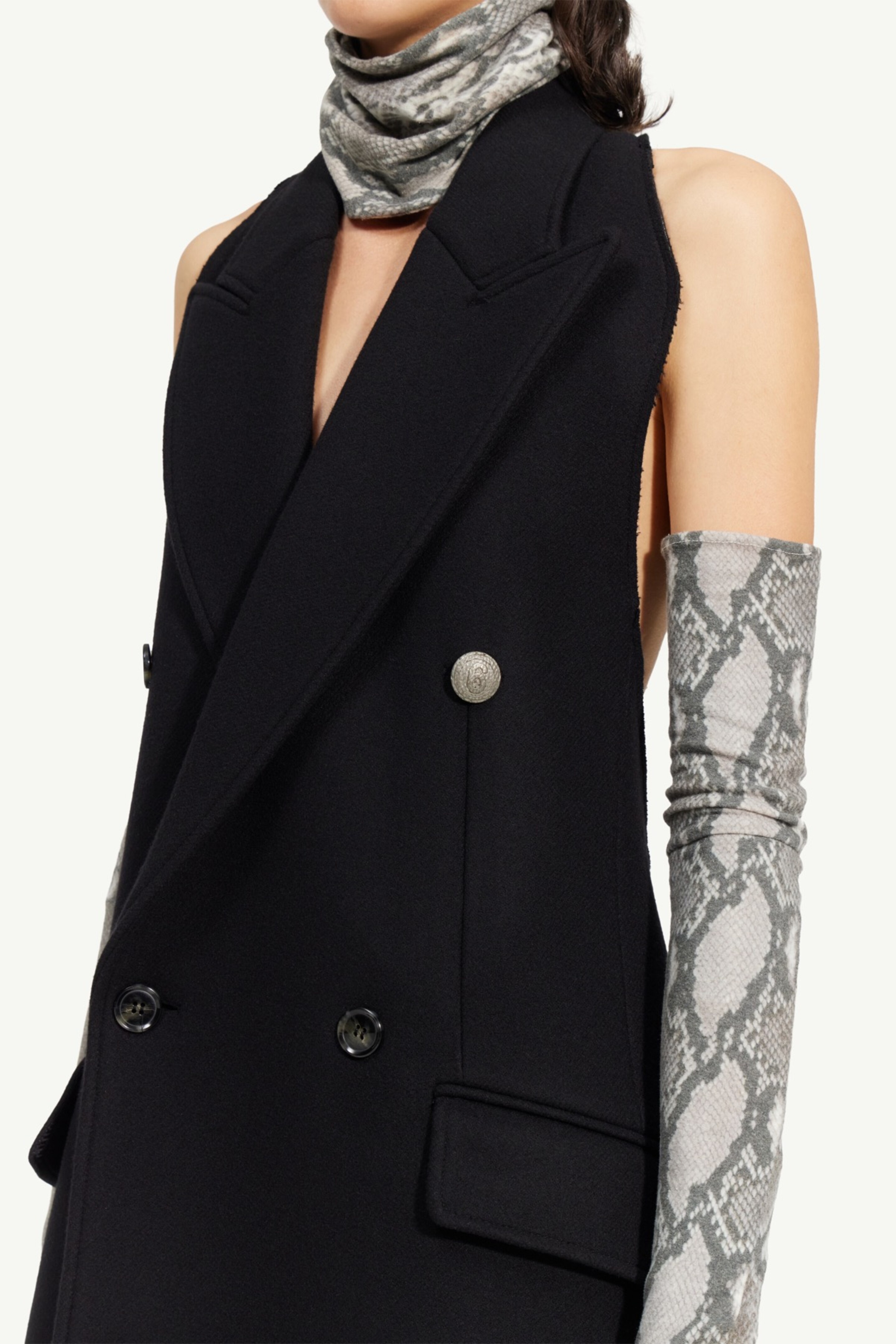 Contrast sleeve felt coat - 5