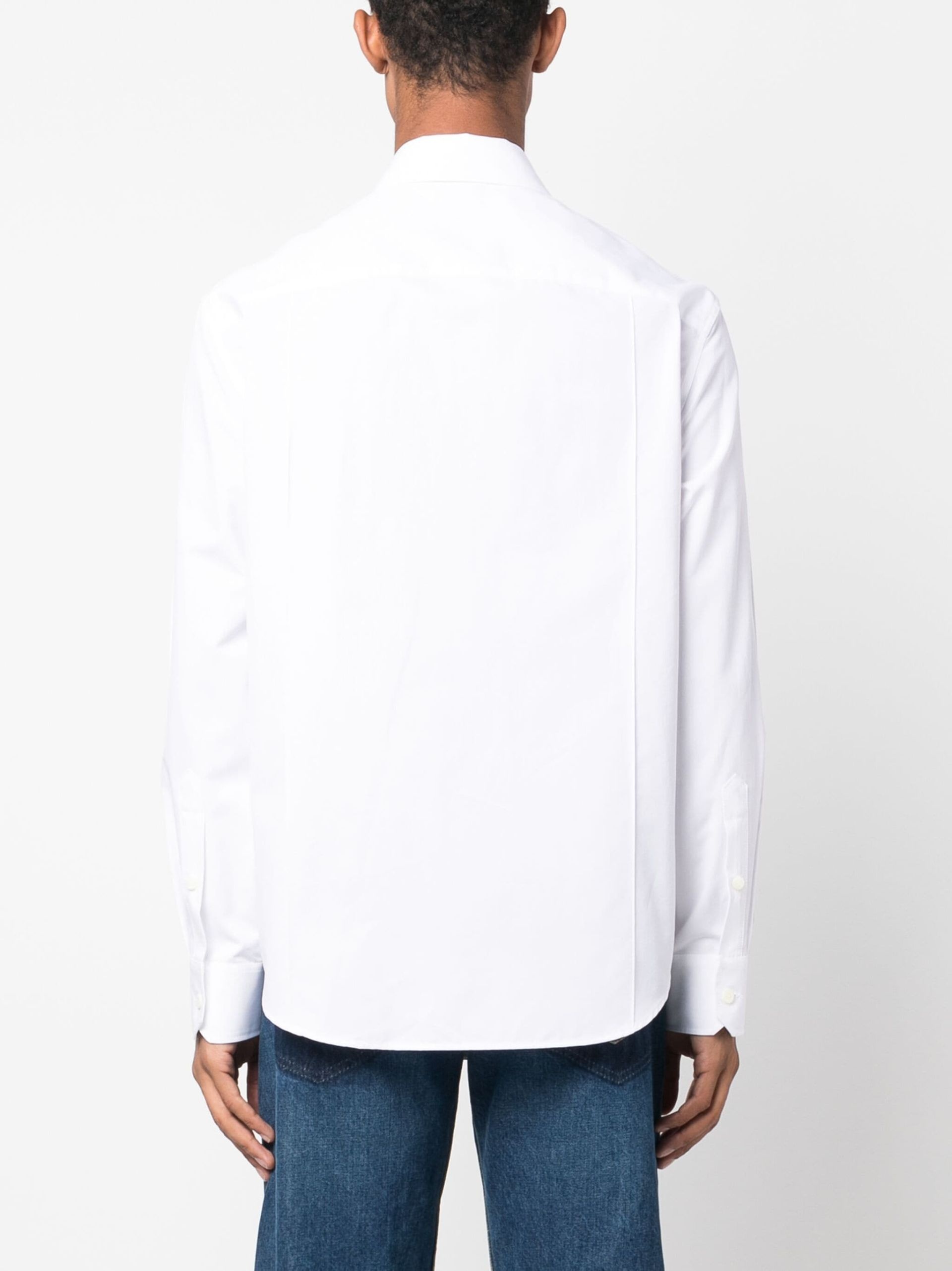 White Buckle Detail Cotton Shirt - 4