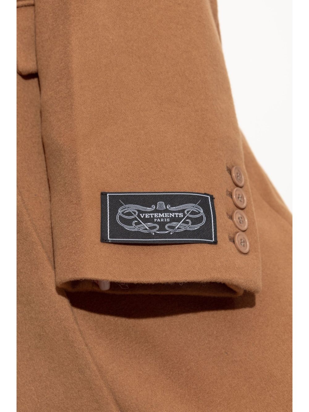 double breasted wool coat - 5