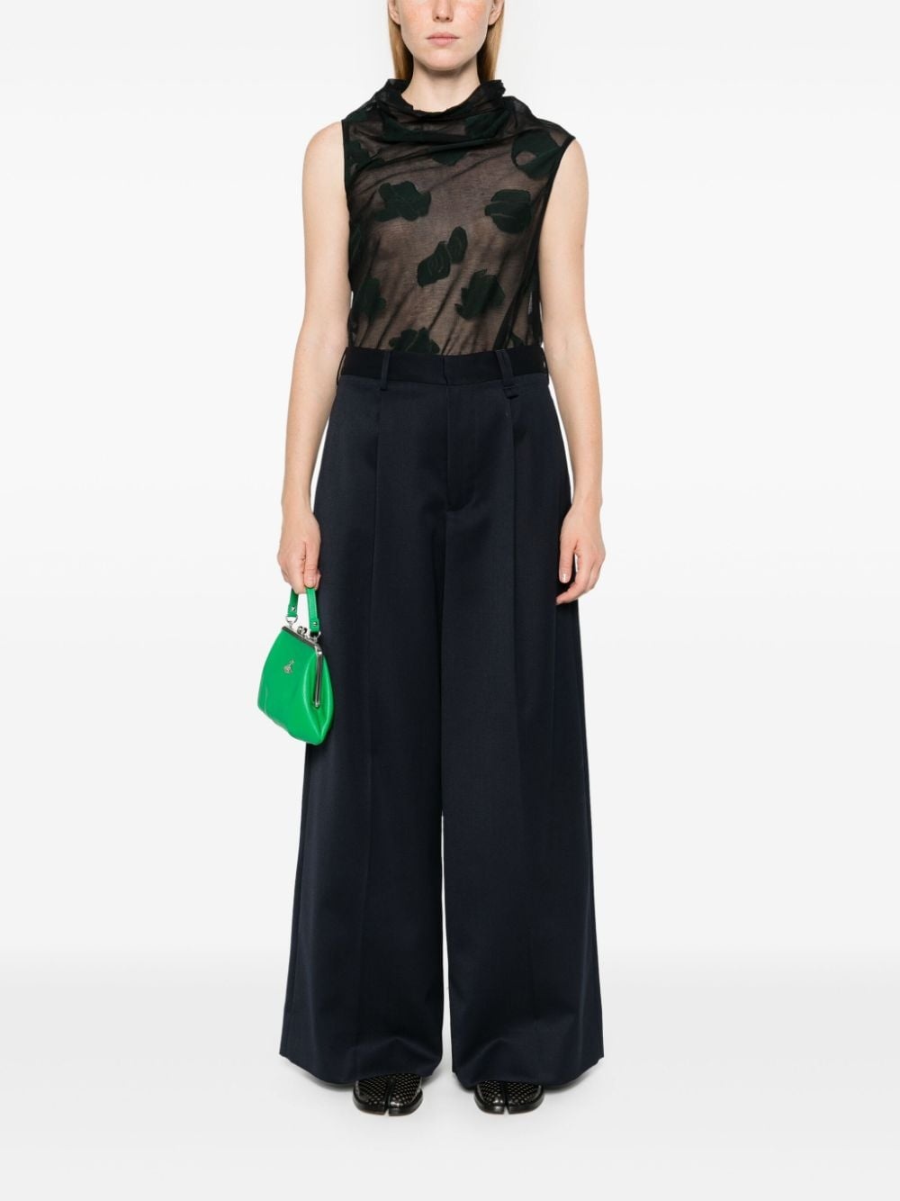 pleated wide-leg trousers - 2