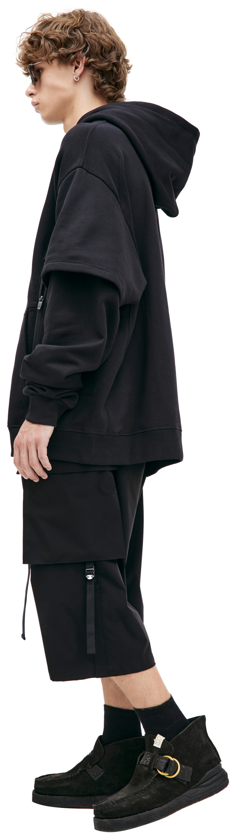 ACRONYM BLACK HOODIE WITH THREE POCKETS outlook