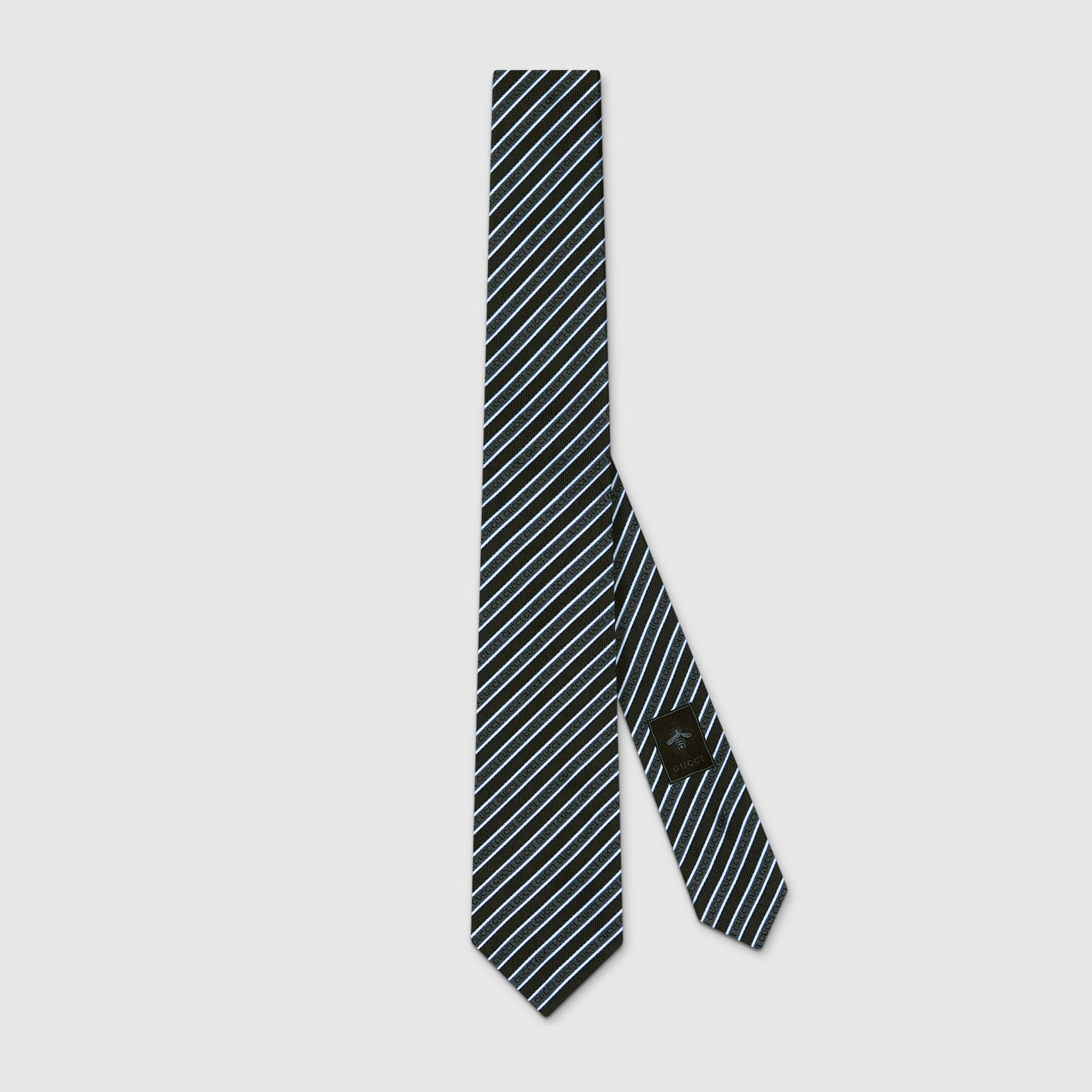 Striped silk jacquard tie - 1