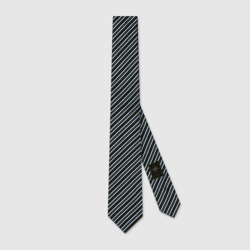 Striped silk jacquard tie 1