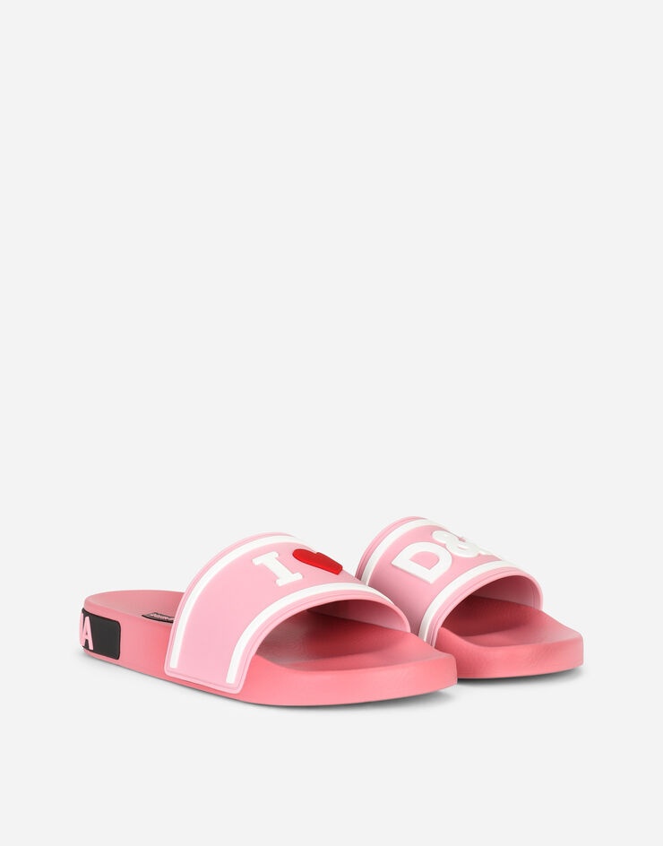 Rubber beachwear sliders with high-frequency detailing - 2