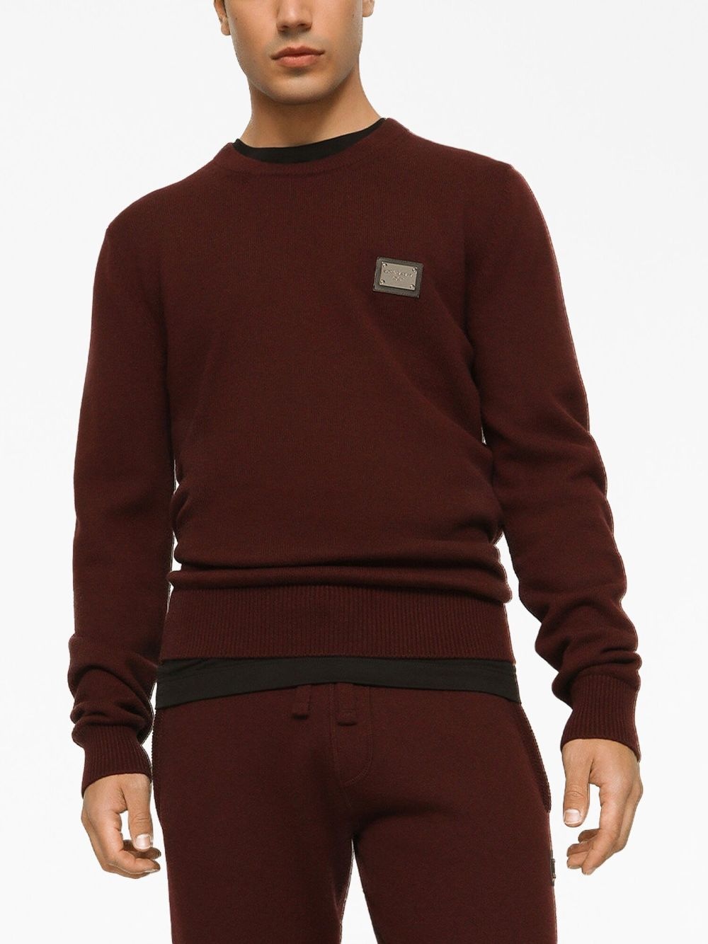 logo-plaque wool jumper - 5